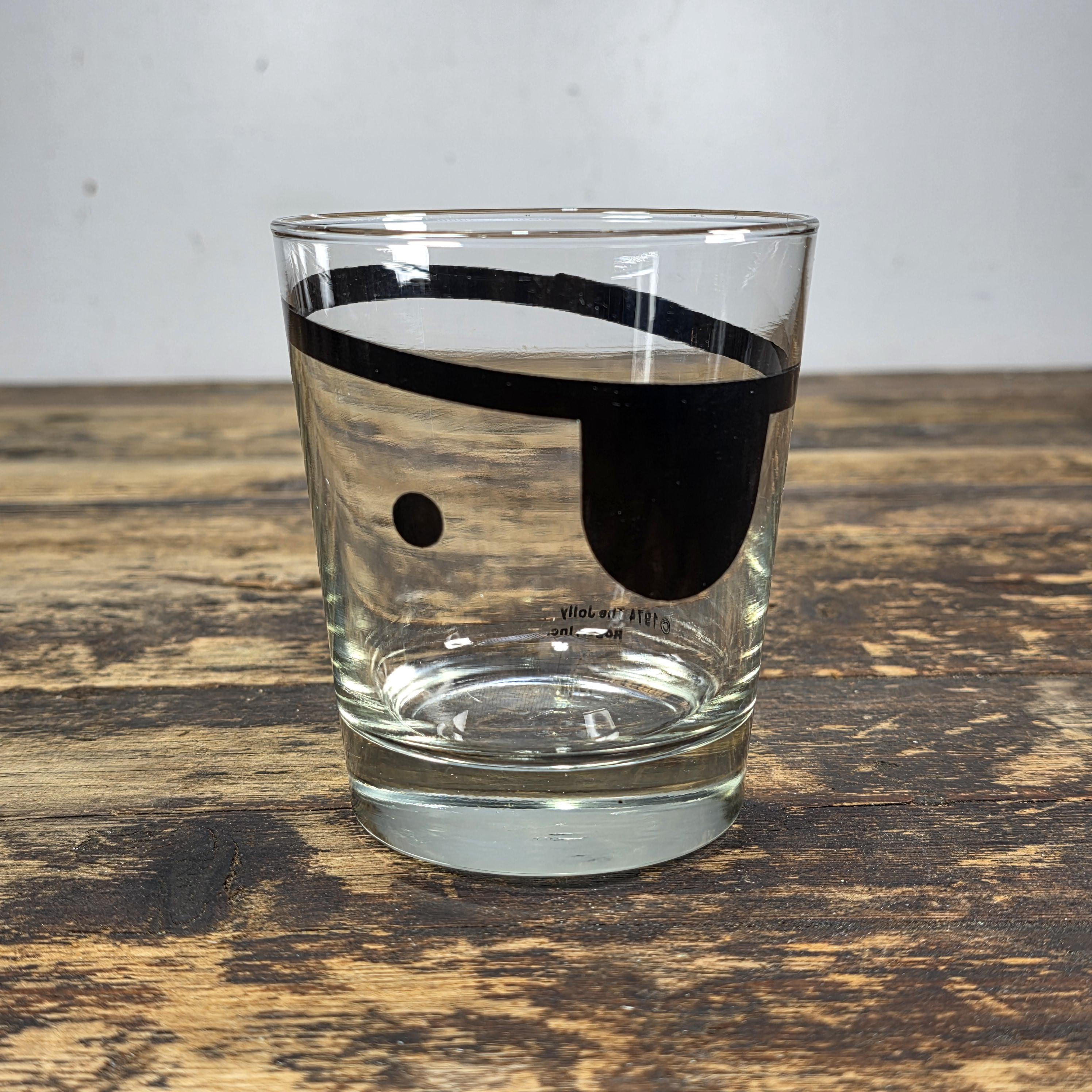 1974 The Jolly Roger Pirate Rocks Glass by Libbey Vintage Barware USA