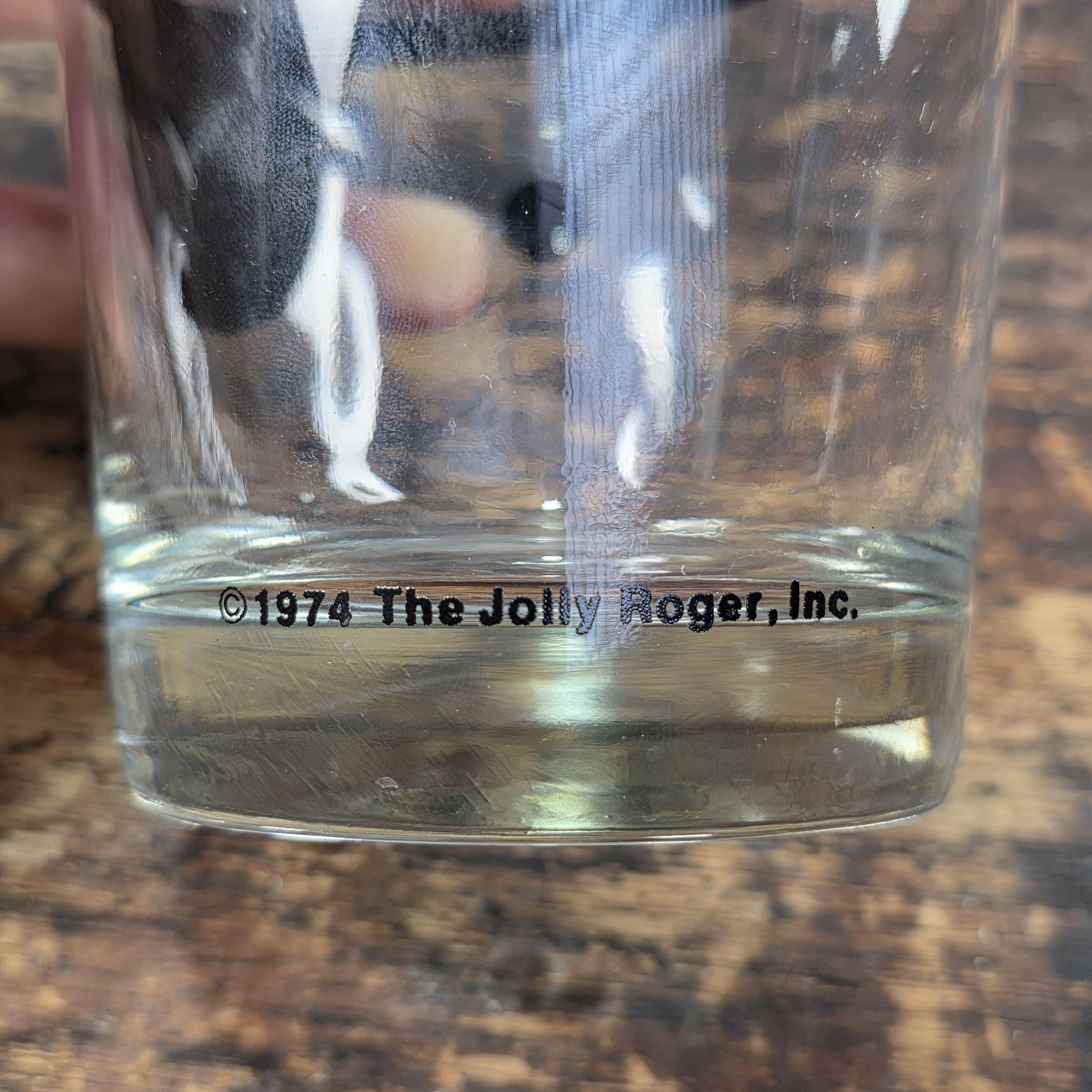 1974 The Jolly Roger Pirate Rocks Glass by Libbey Vintage Barware USA