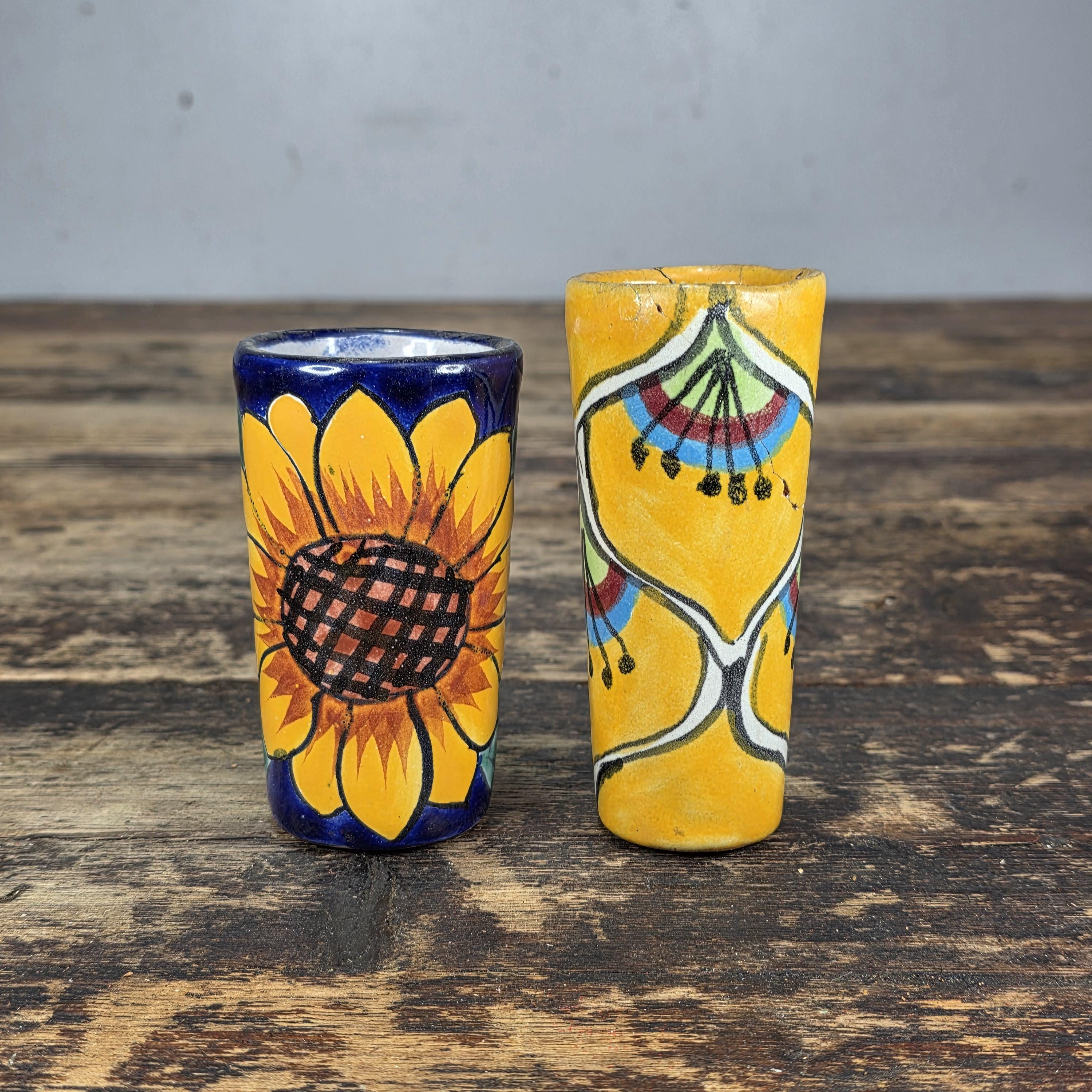 Vintage Talavera Mexico Shot Glasses – Hand Painted Ceramic Set