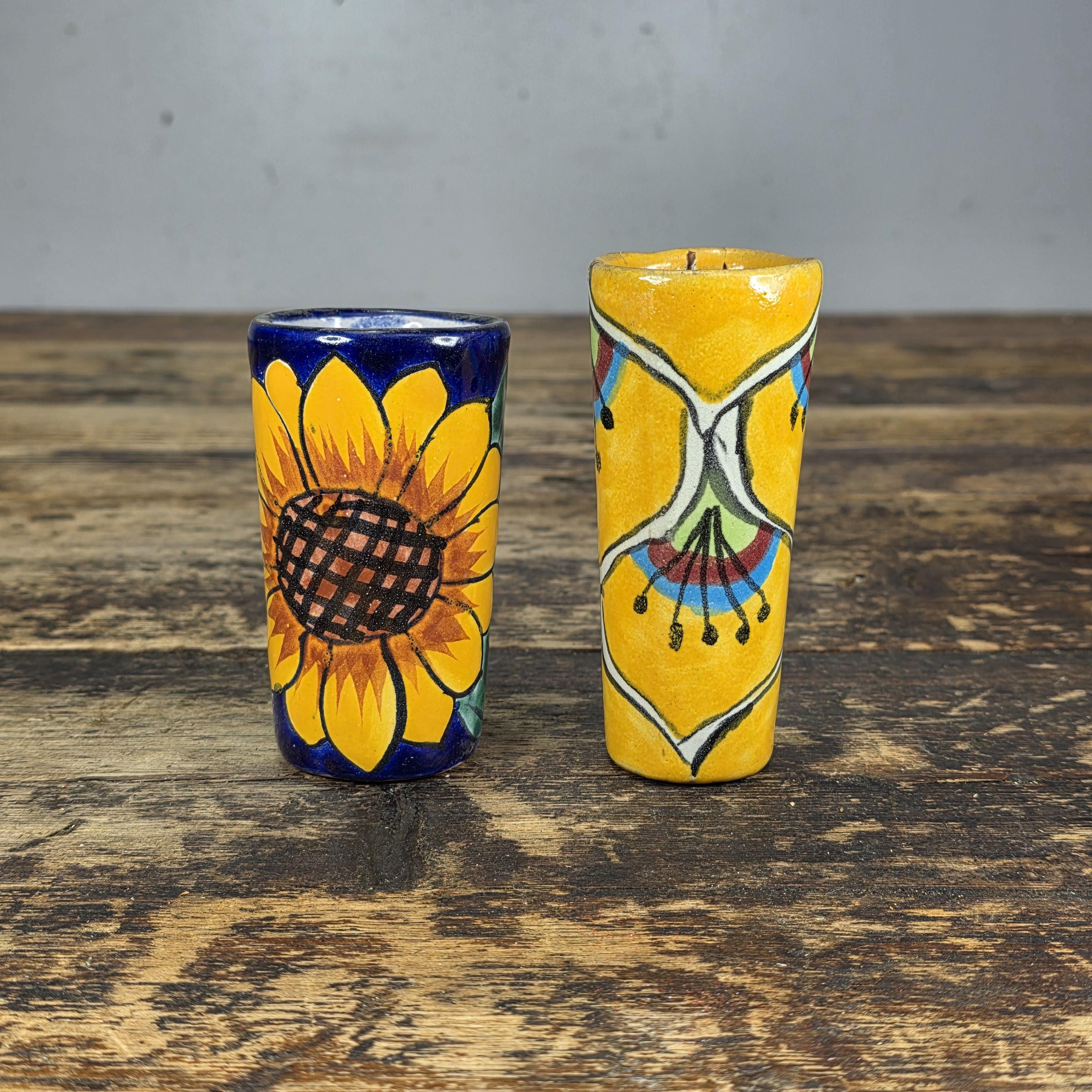 Vintage Talavera Mexico Shot Glasses – Hand Painted Ceramic Set