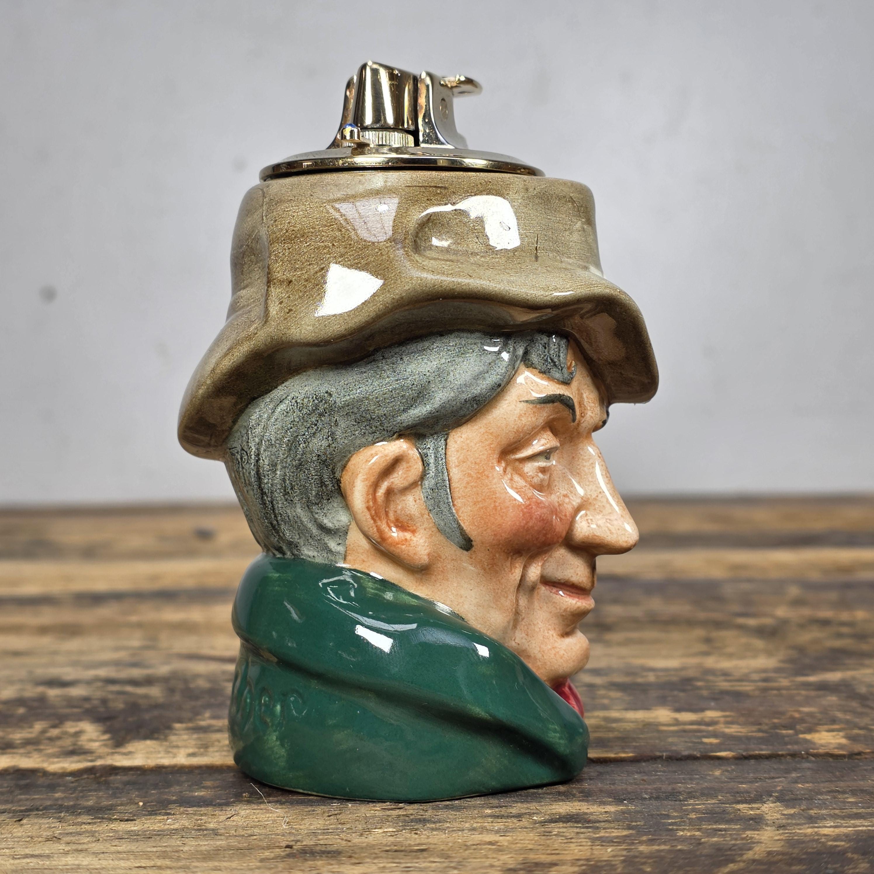 Royal Doulton The Poacher Character Jug Table Lighter Ronson Insert 1954 England