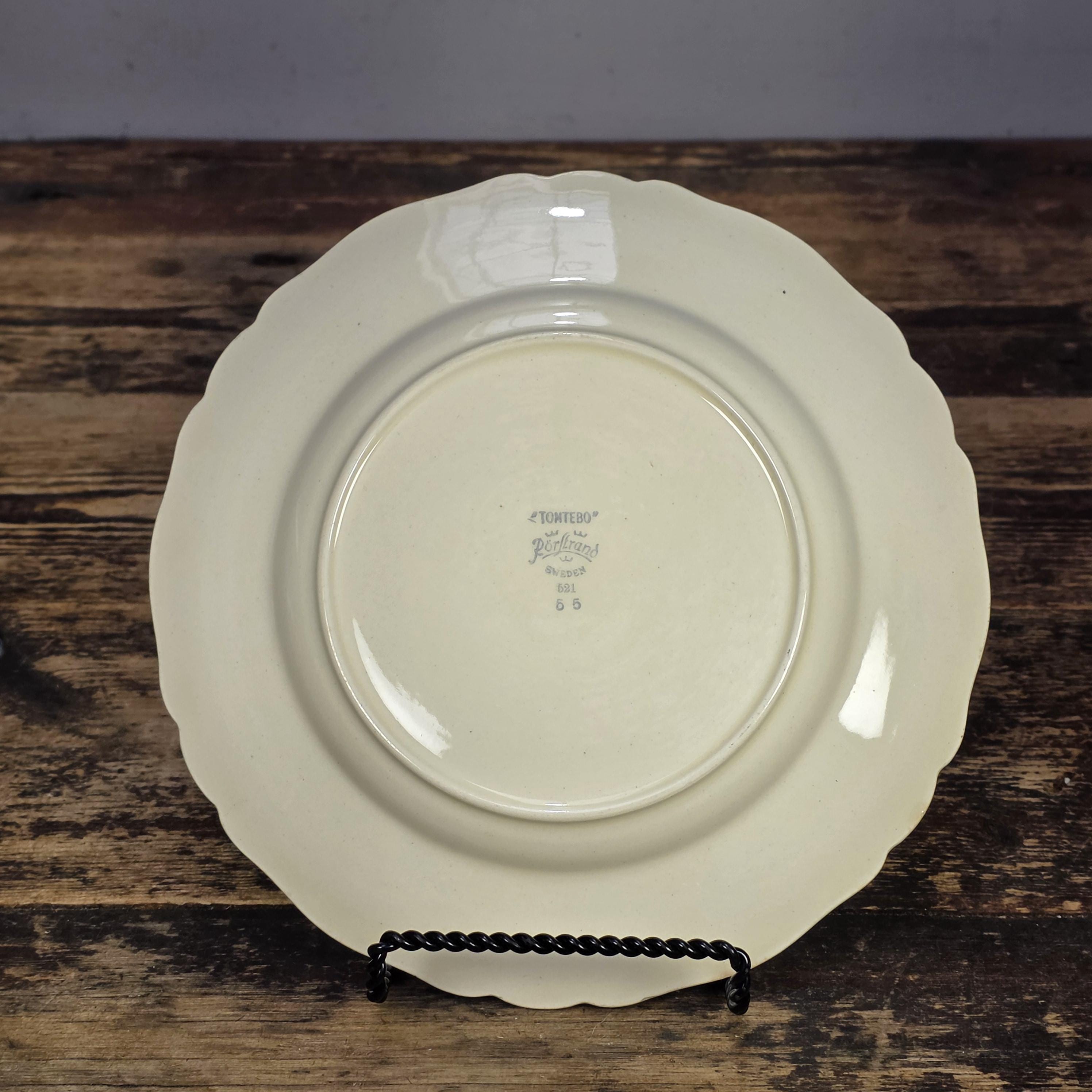 Rorstrand Sweden TOMTEBO Bear & Elf Plate Scandinavian Nursery Art 1950s