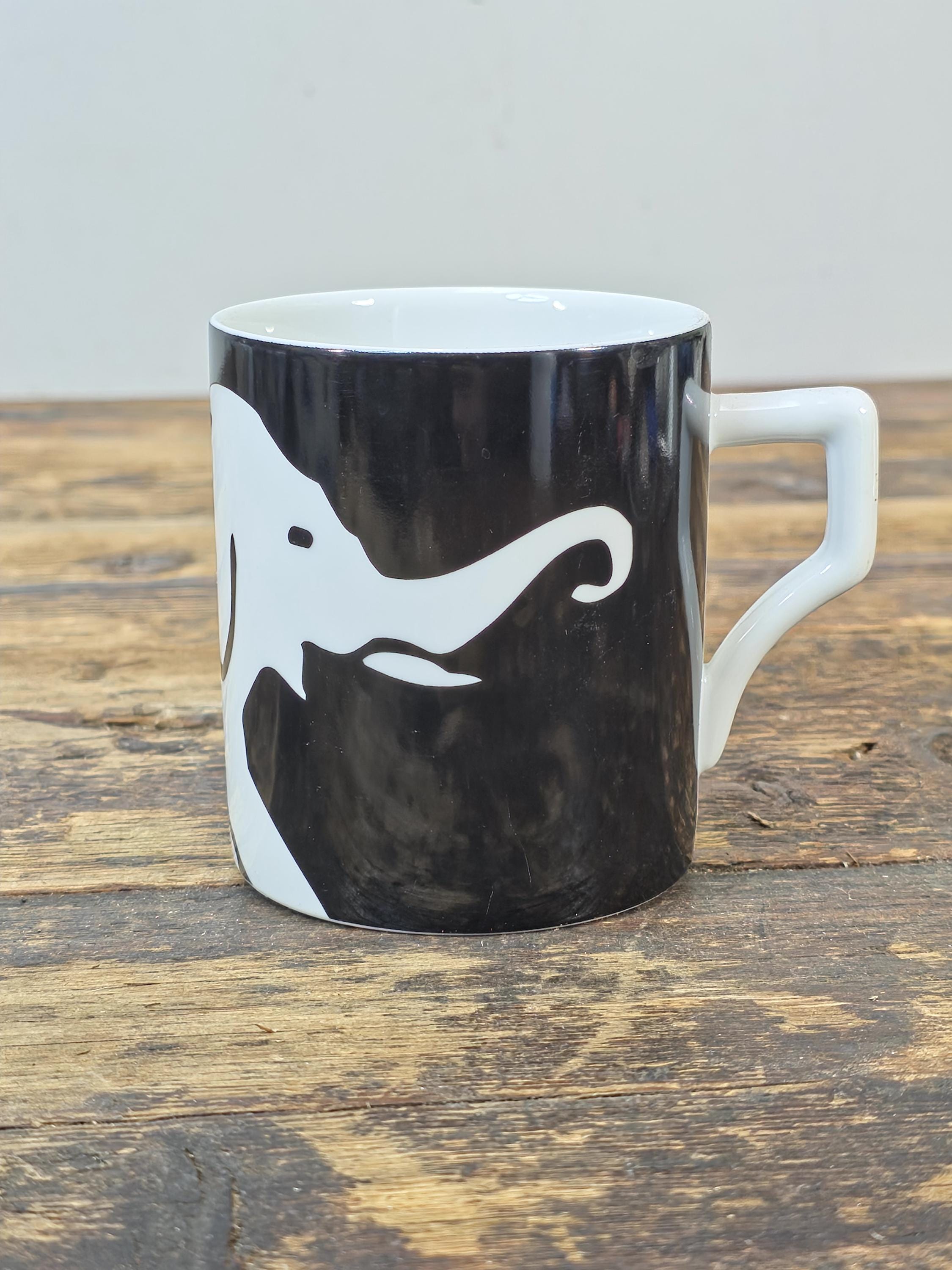 Grand Hotel by Andrew Martin – Black & White Elephant Coffee Mug