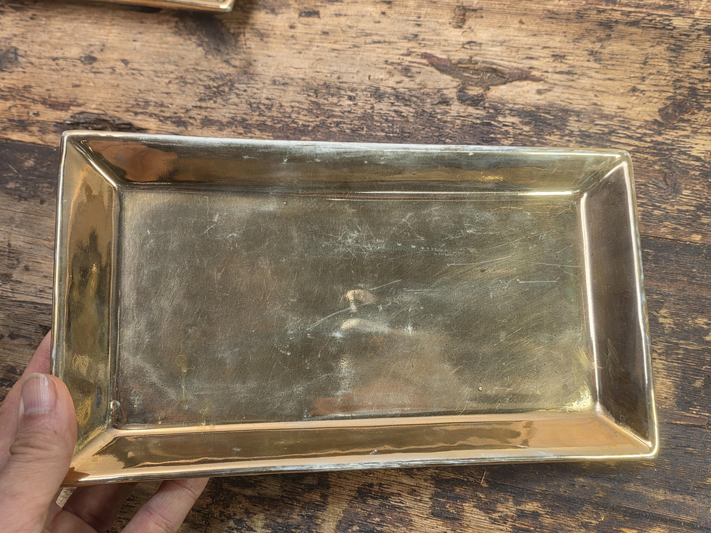 Tozai Home Gold Ceramic Rectangular Trays 9.75" Metallic Finish Plates Set of 3