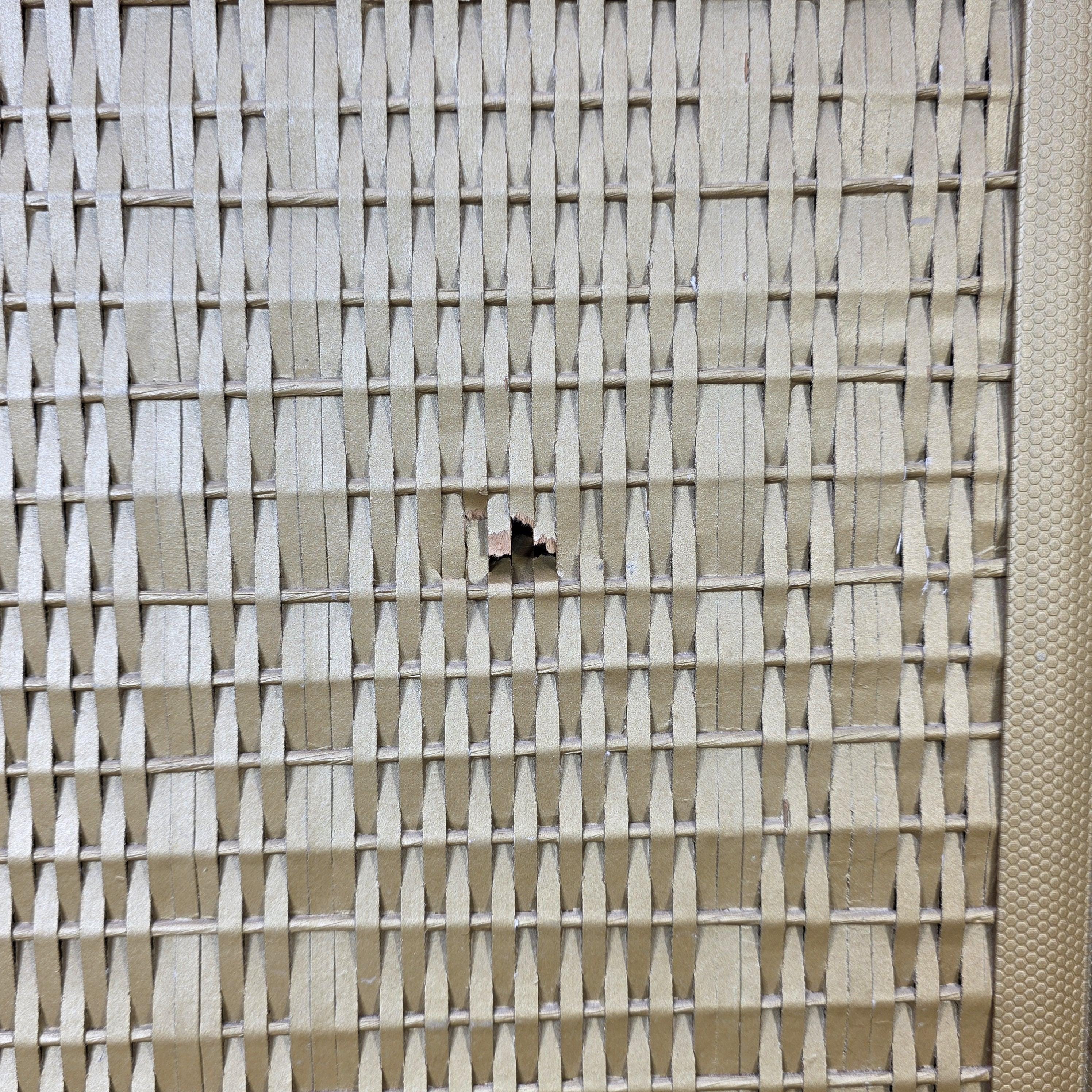 Vintage Pearl-Wick Clothes Hamper Gold Vinyl Woven Pattern 1960s Mid Century