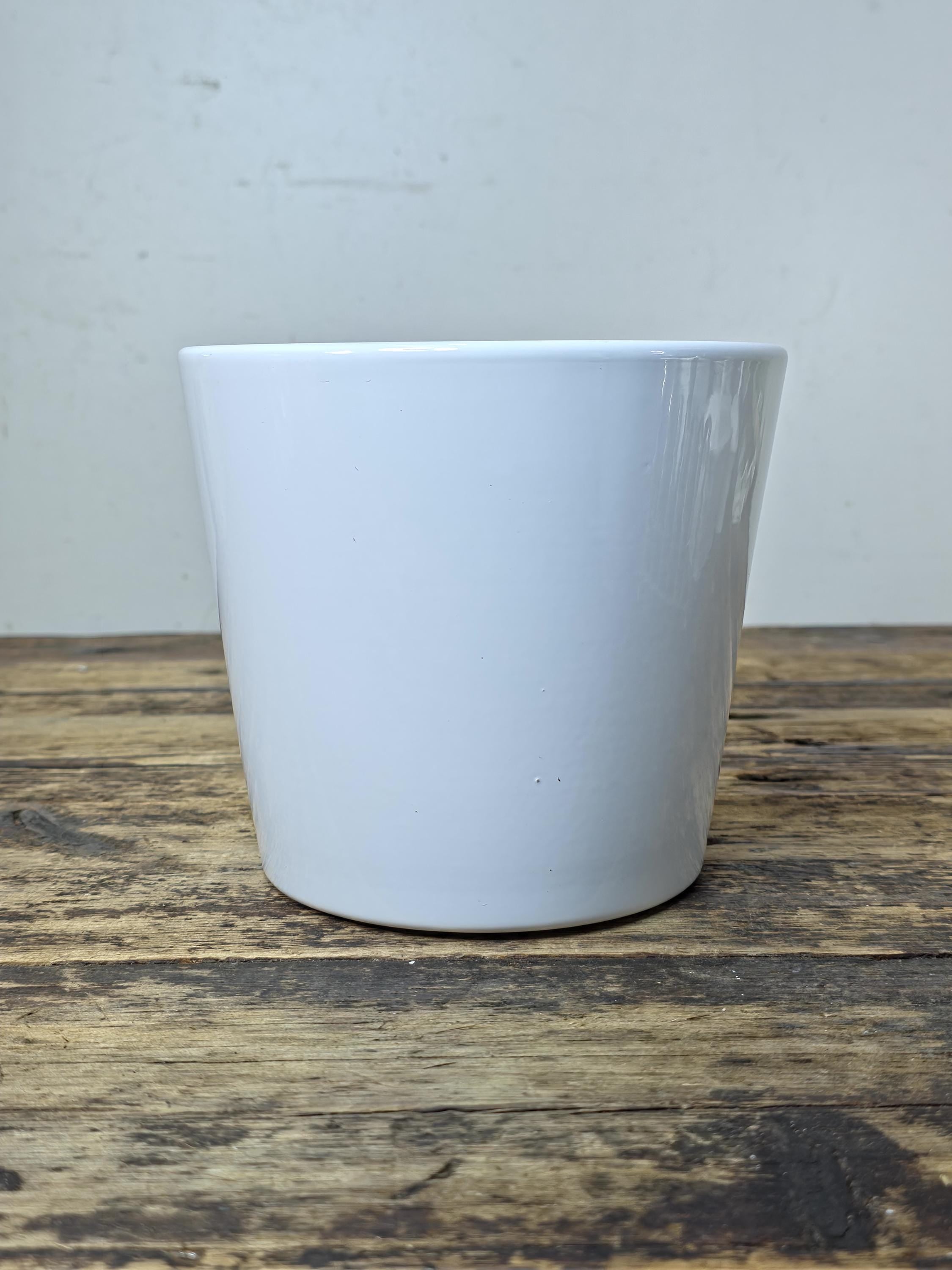German-Made White Ceramic Planter Pot – Distributed by Gelsons