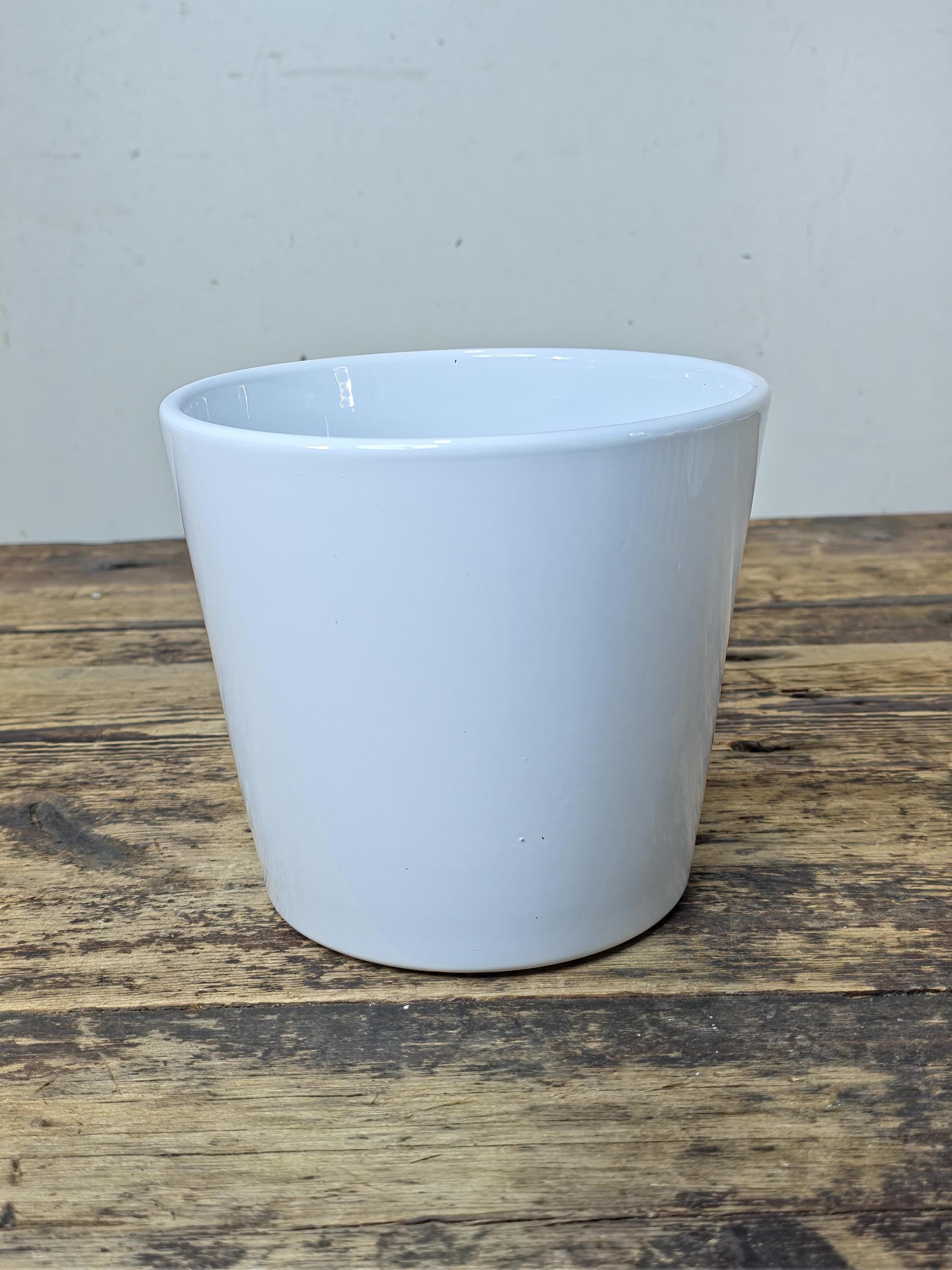 German-Made White Ceramic Planter Pot – Distributed by Gelsons