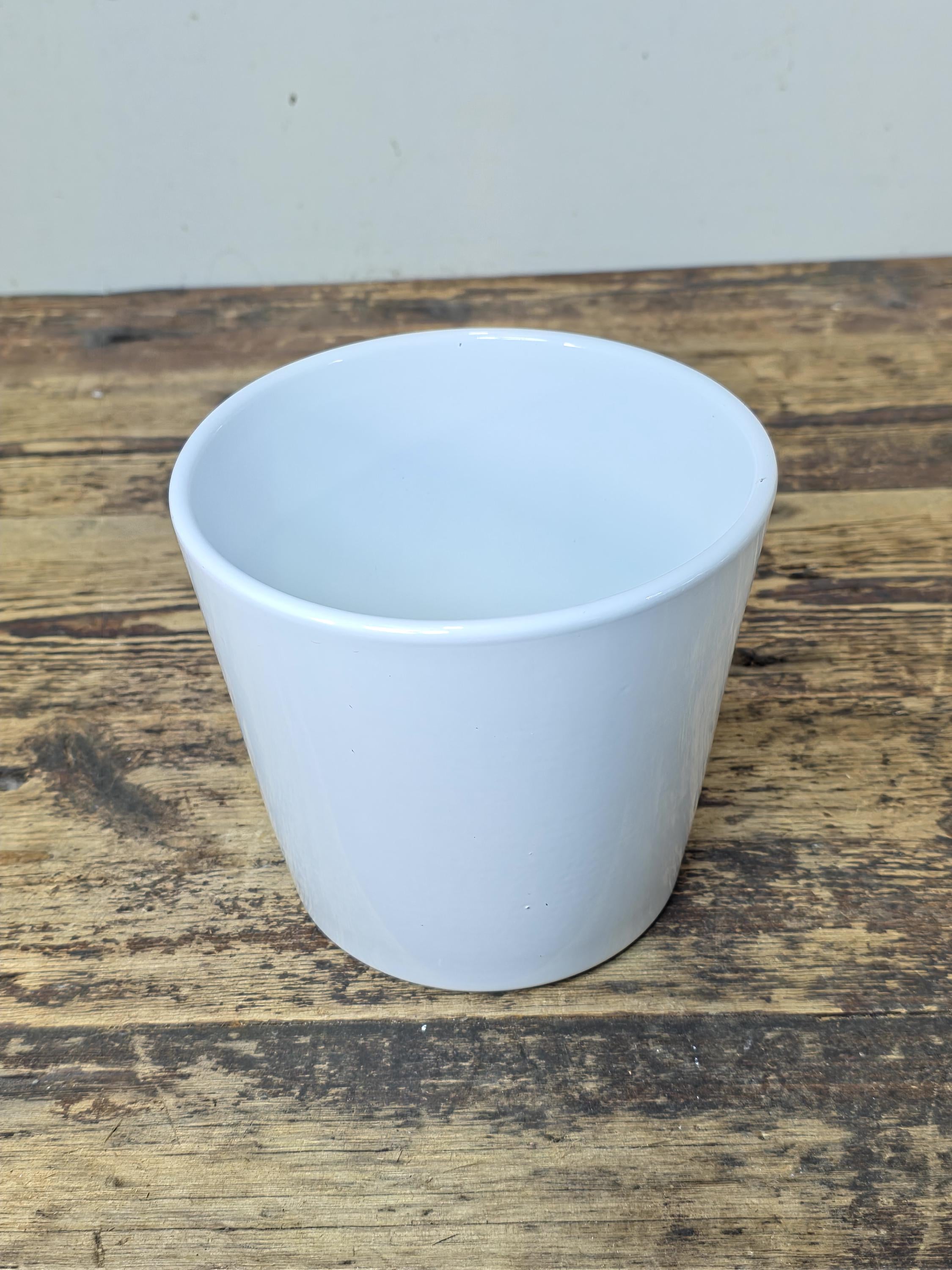 German-Made White Ceramic Planter Pot – Distributed by Gelsons