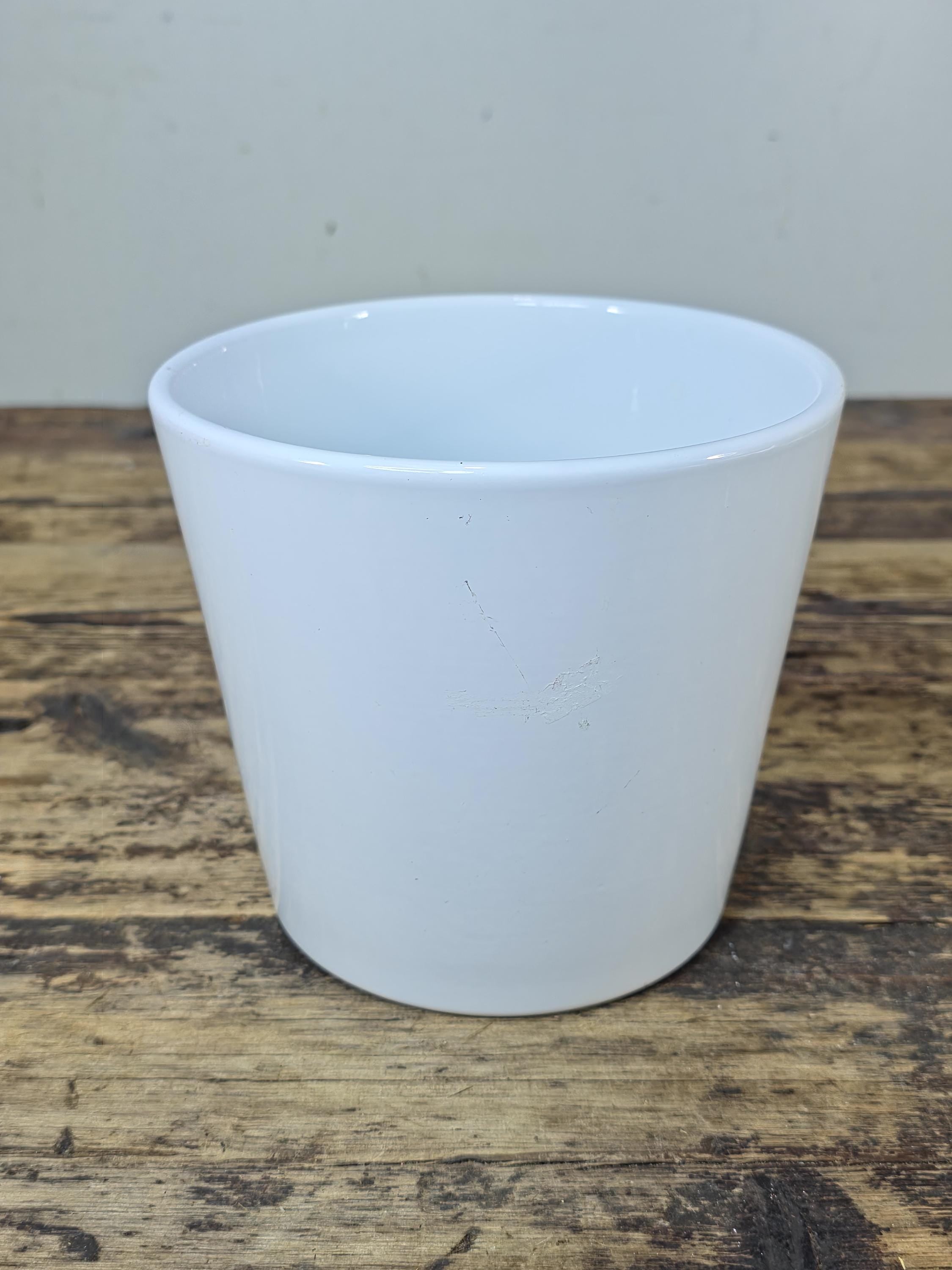 German-Made White Ceramic Planter Pot – Distributed by Gelsons