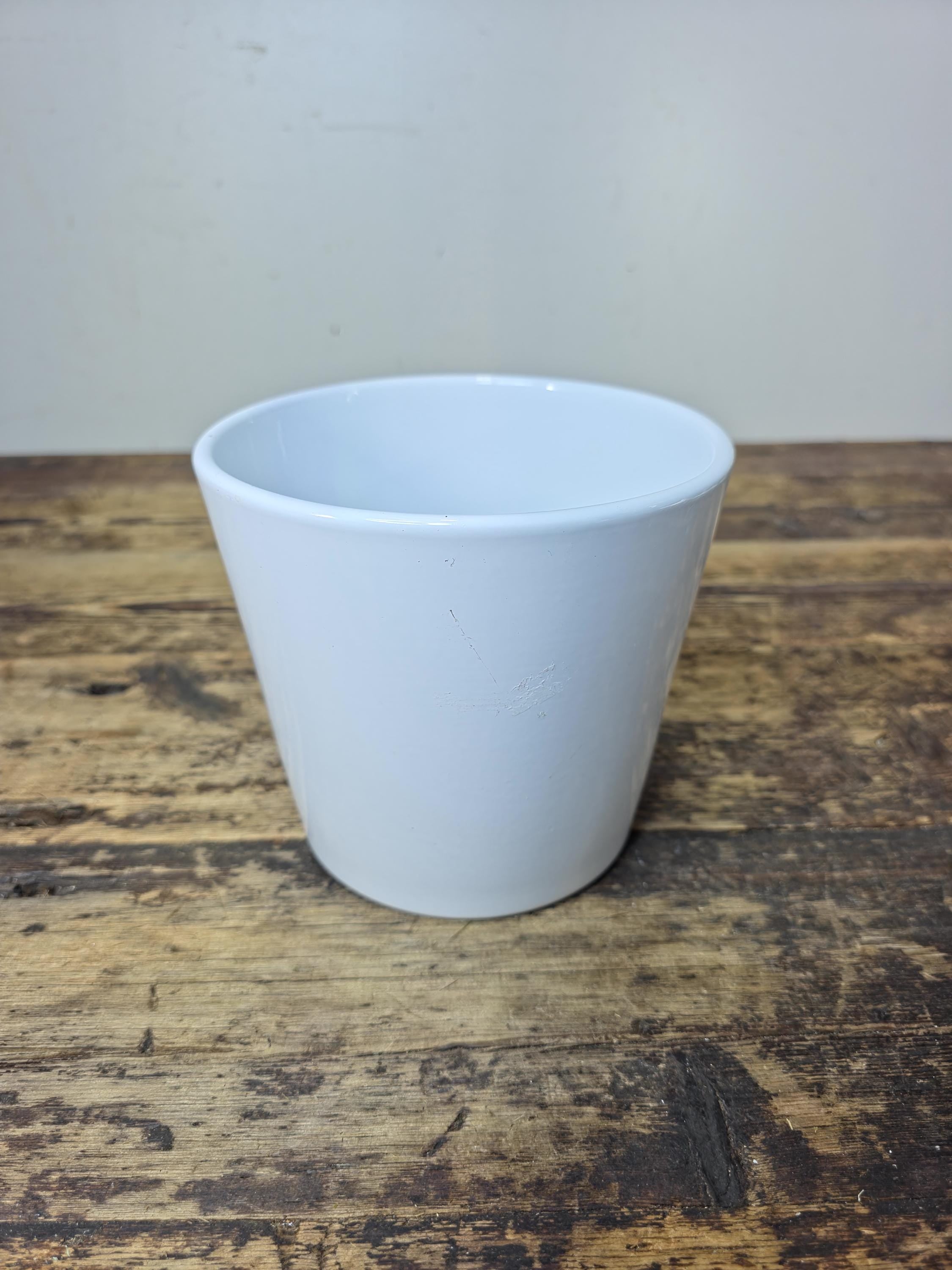 German-Made White Ceramic Planter Pot – Distributed by Gelsons