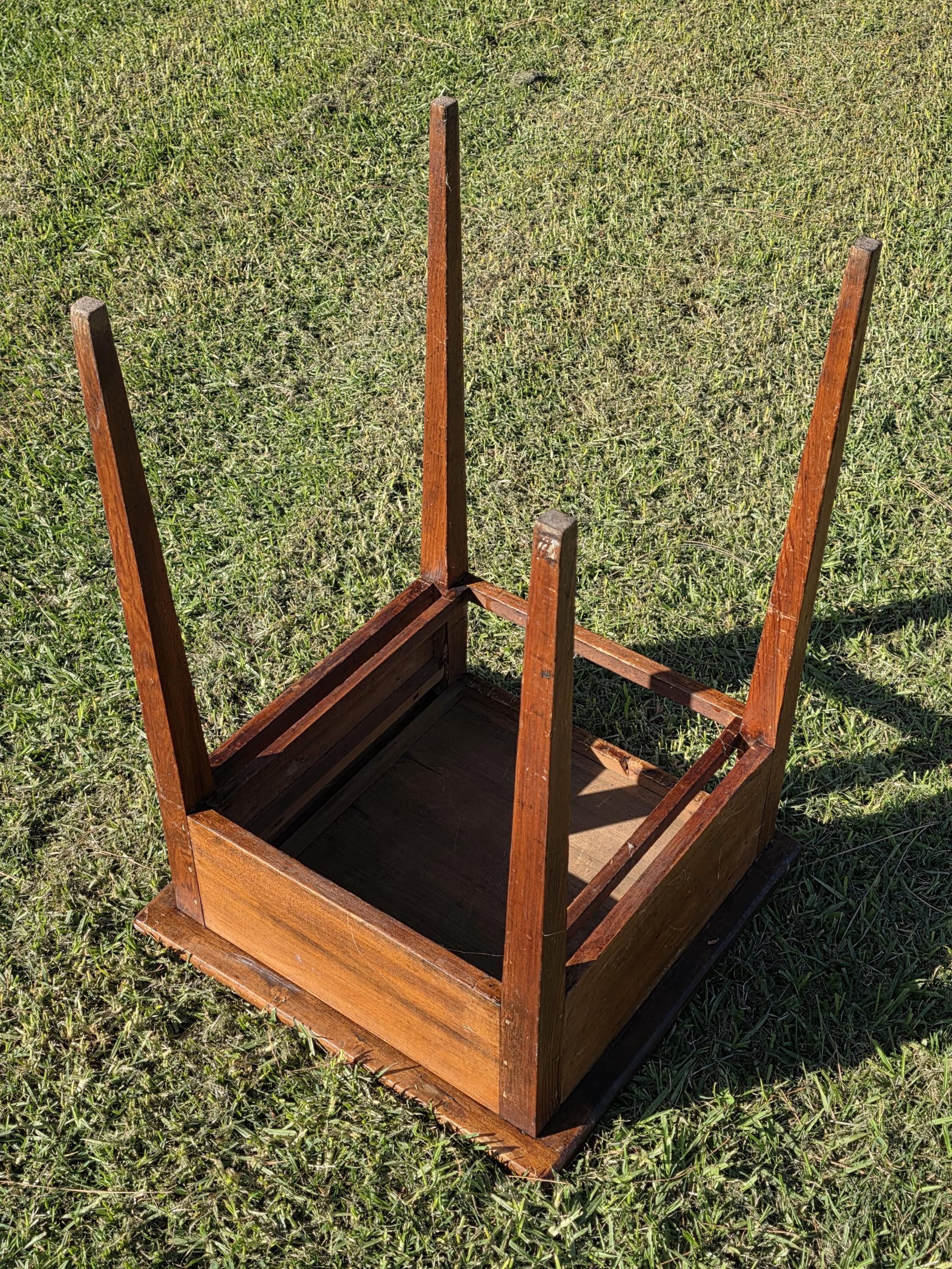 Antique New England Cherry One-Drawer Work Table c.1820s Original Mushroom Knob