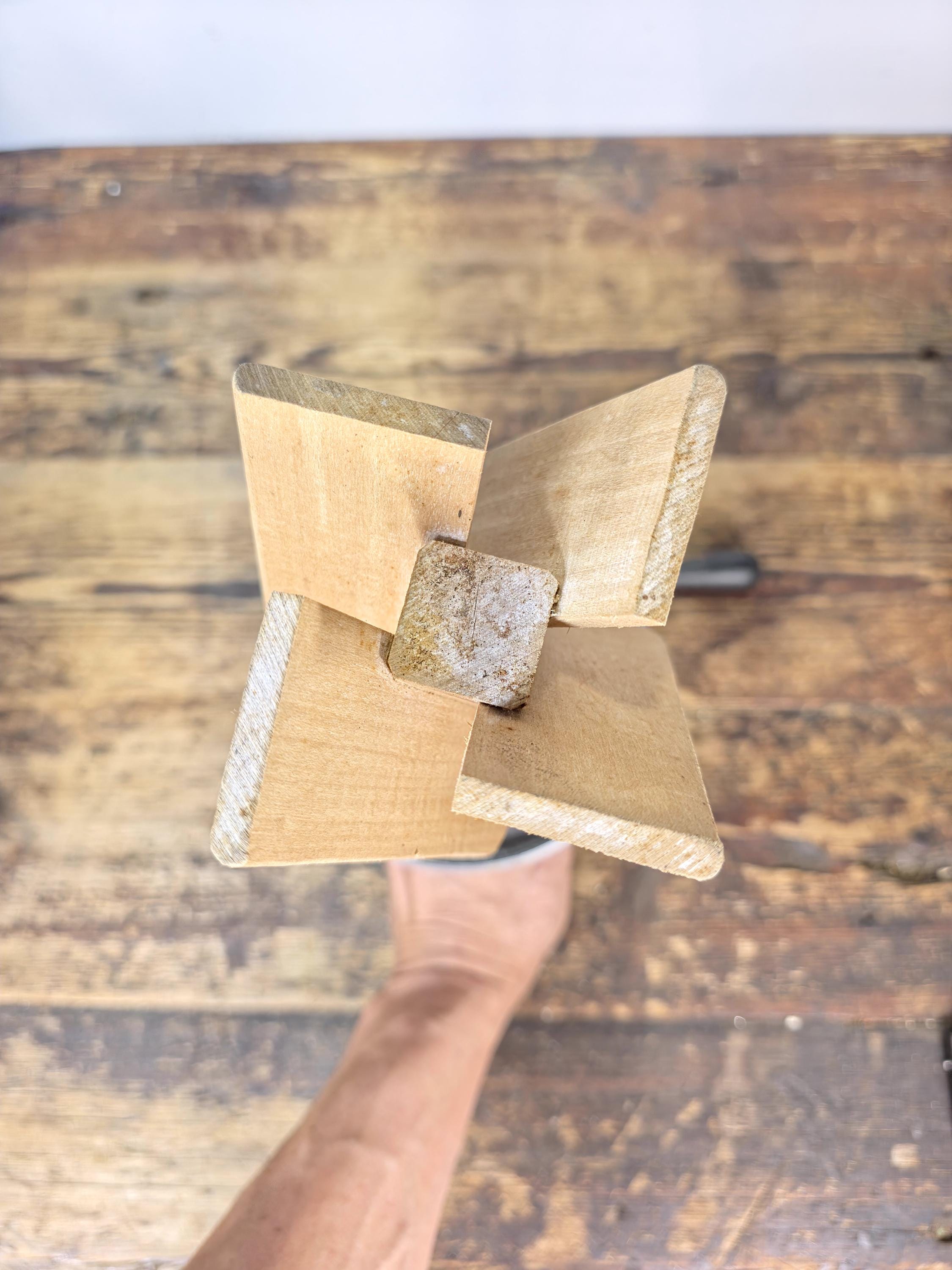 Vintage 4-Quart Glass Butter Churn with Hand-Crank Gear — FC Marked