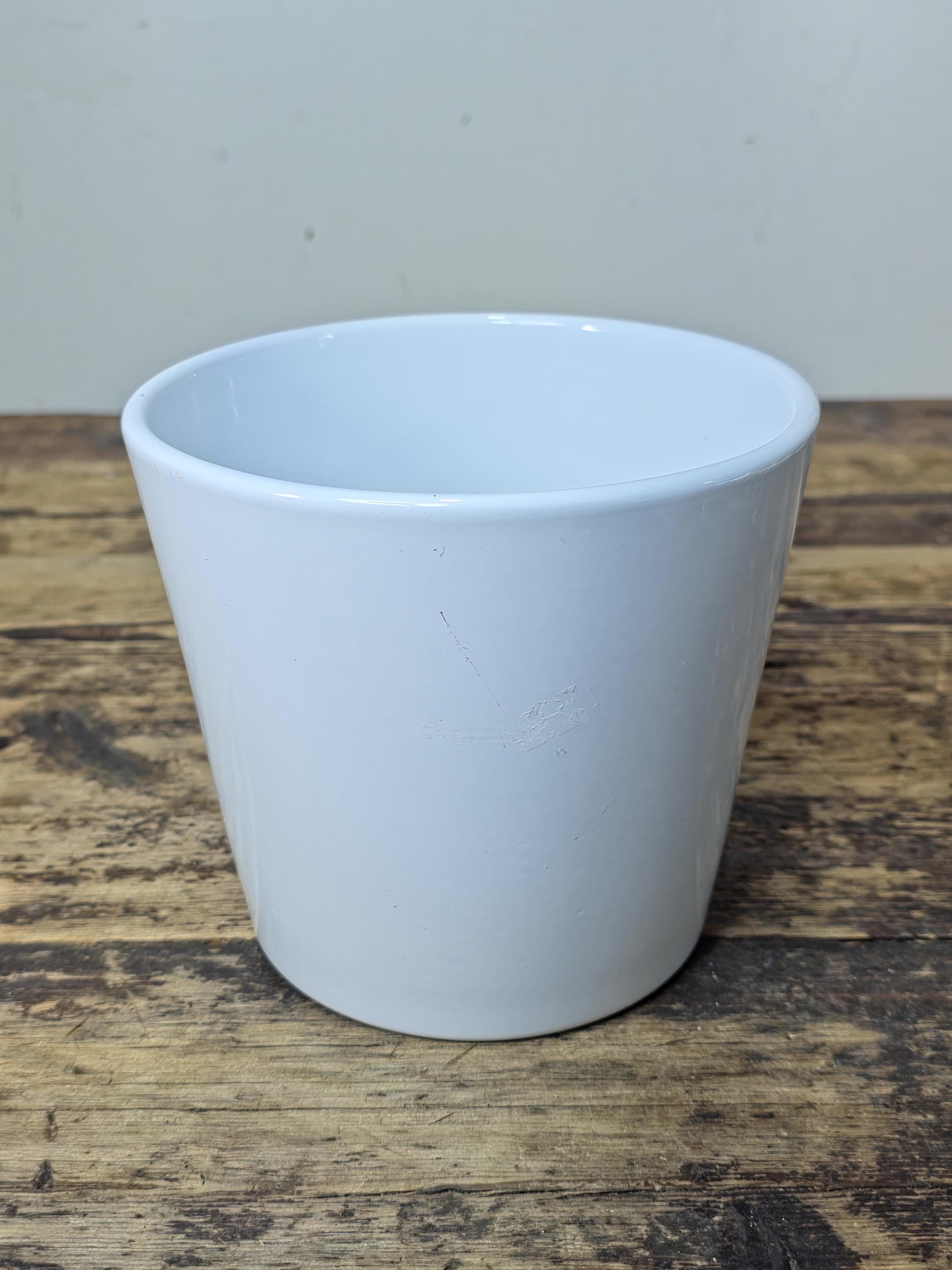 German-Made White Ceramic Planter Pot – Distributed by Gelsons