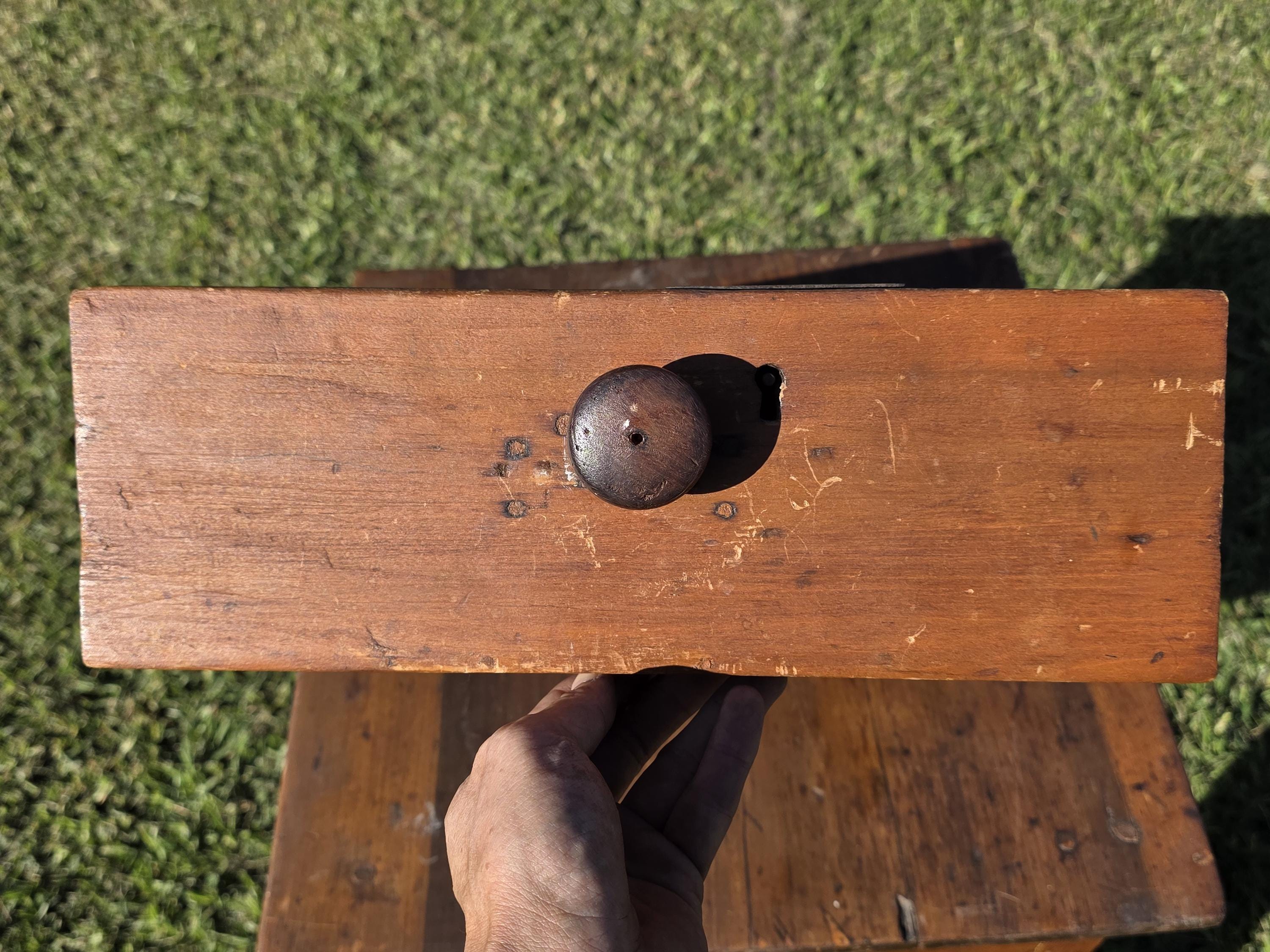 Antique New England Cherry One-Drawer Work Table c.1820s Original Mushroom Knob