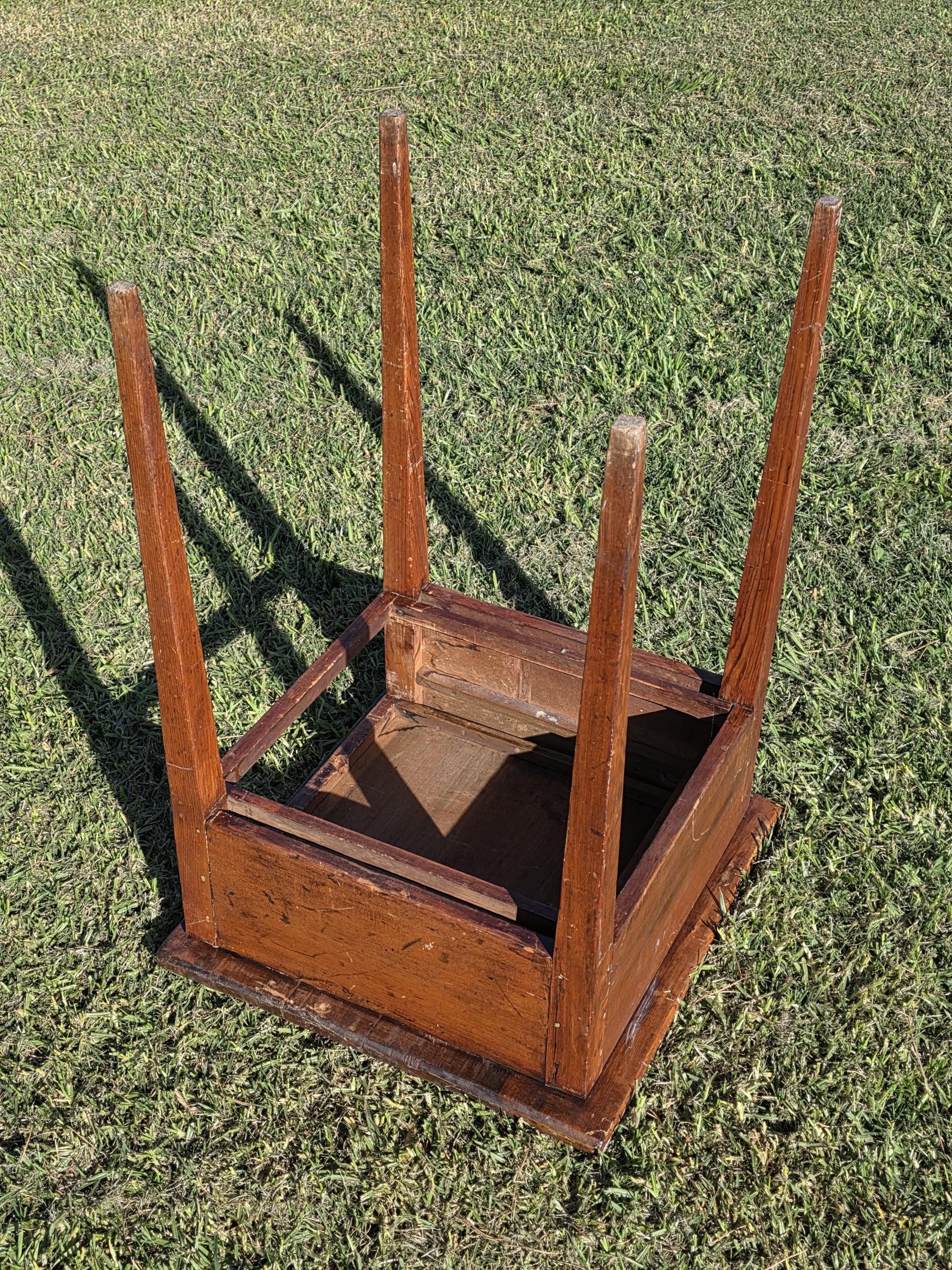 Antique New England Cherry One-Drawer Work Table c.1820s Original Mushroom Knob