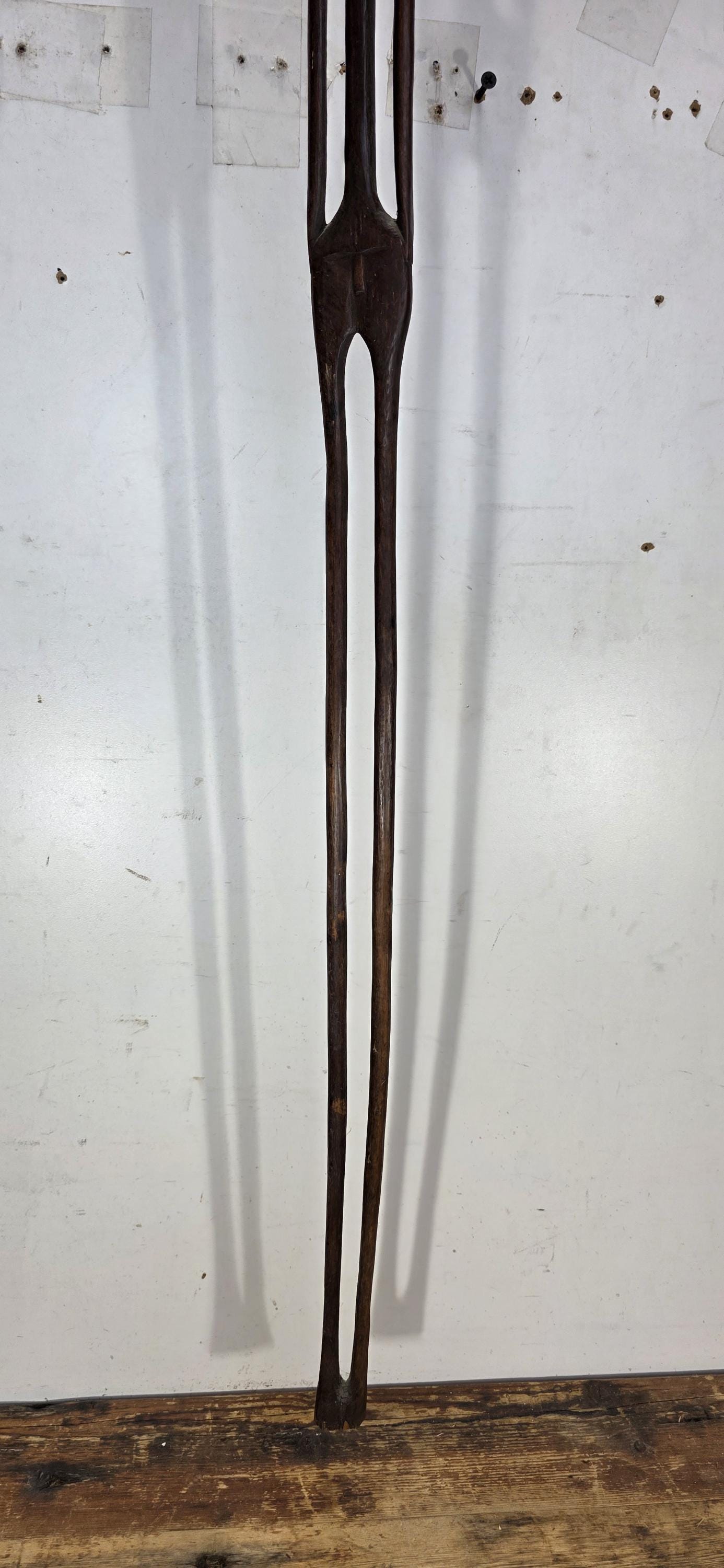 African Tribal Art Tall Carved Wood Figure w/ Split Legs 61"