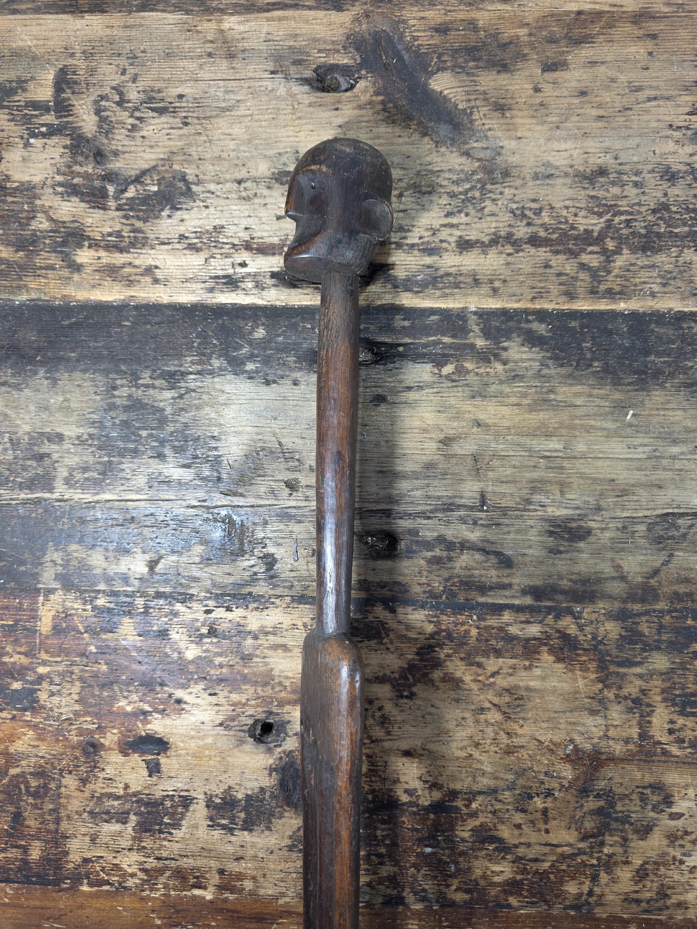 African Tribal Art Tall Carved Wood Figure w/ Split Legs 61"