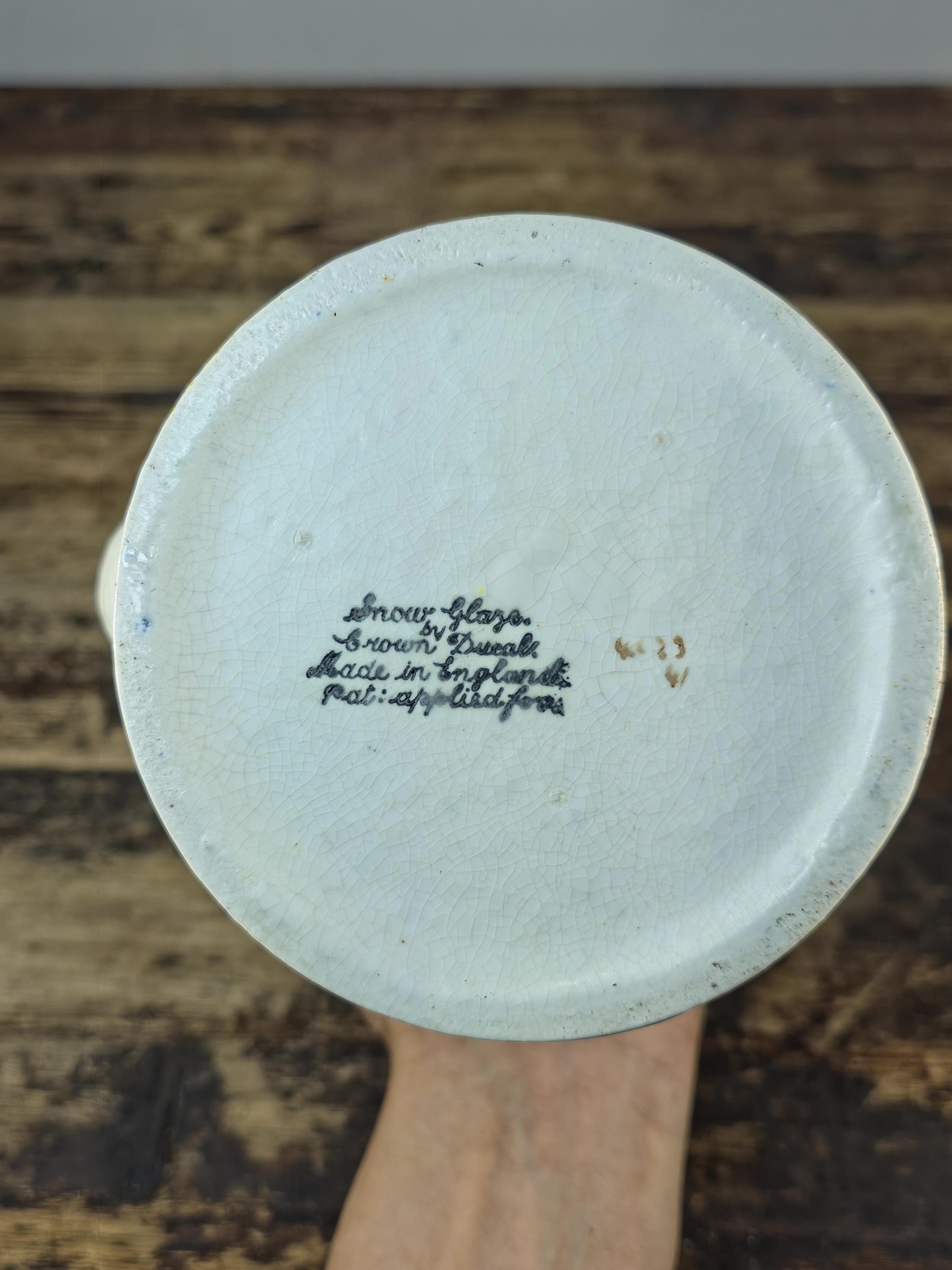 Crown Ducal Snow Glaze Coffee Pot 2lb Hand Painted Floral England Vintage