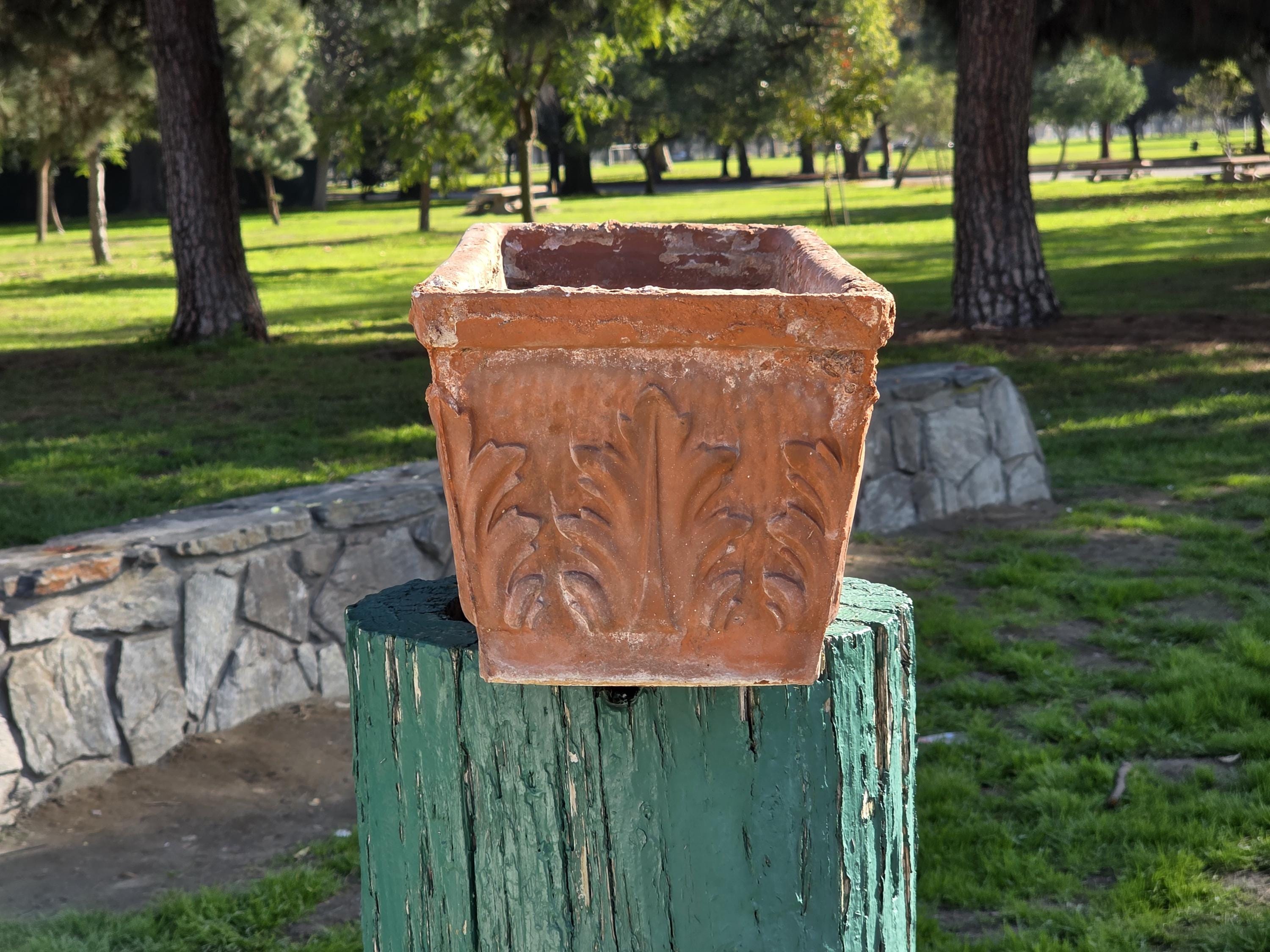 Vintage Italian Terracotta Planter – Weathered & Rustic – Marked 50 SILMA ITALY