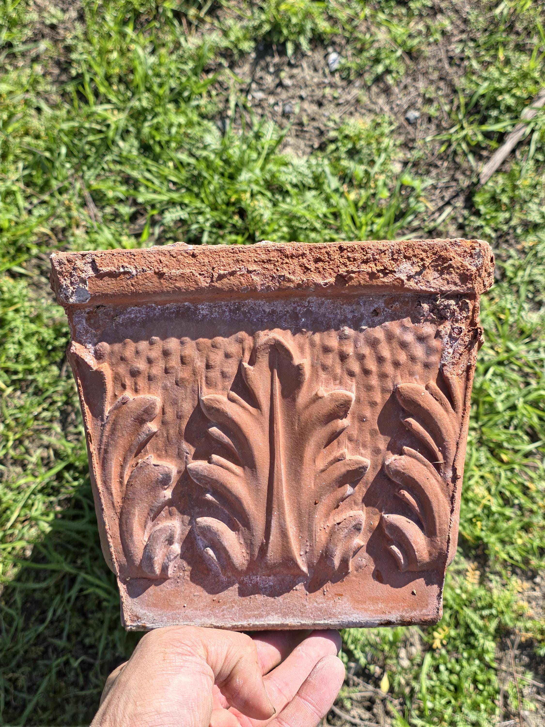 Vintage Italian Terracotta Planter – Weathered & Rustic – Marked 50 SILMA ITALY