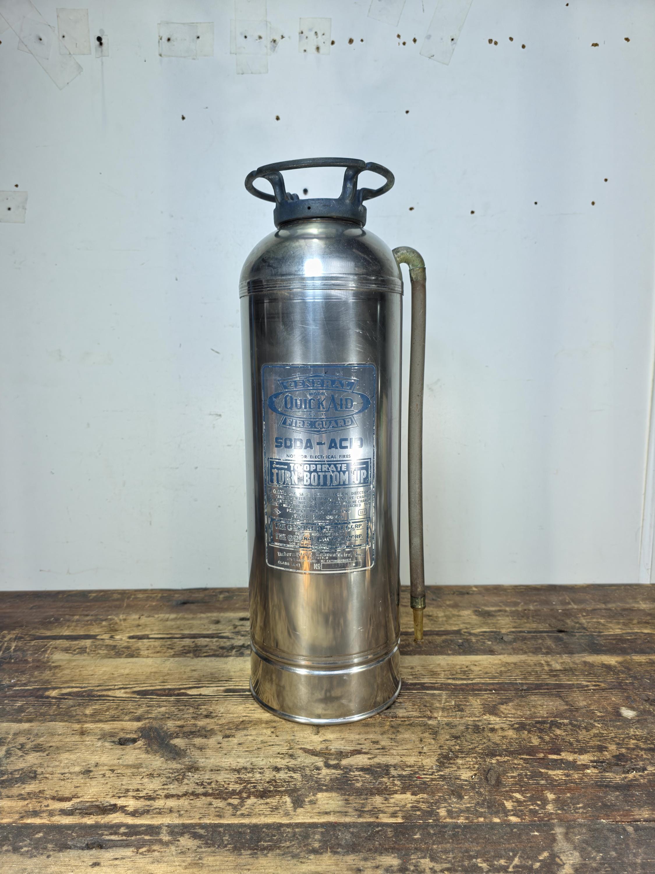 Vintage General Detroit “Quick Aid” SS-15 Soda-Acid Fire Extinguisher – 22.5"