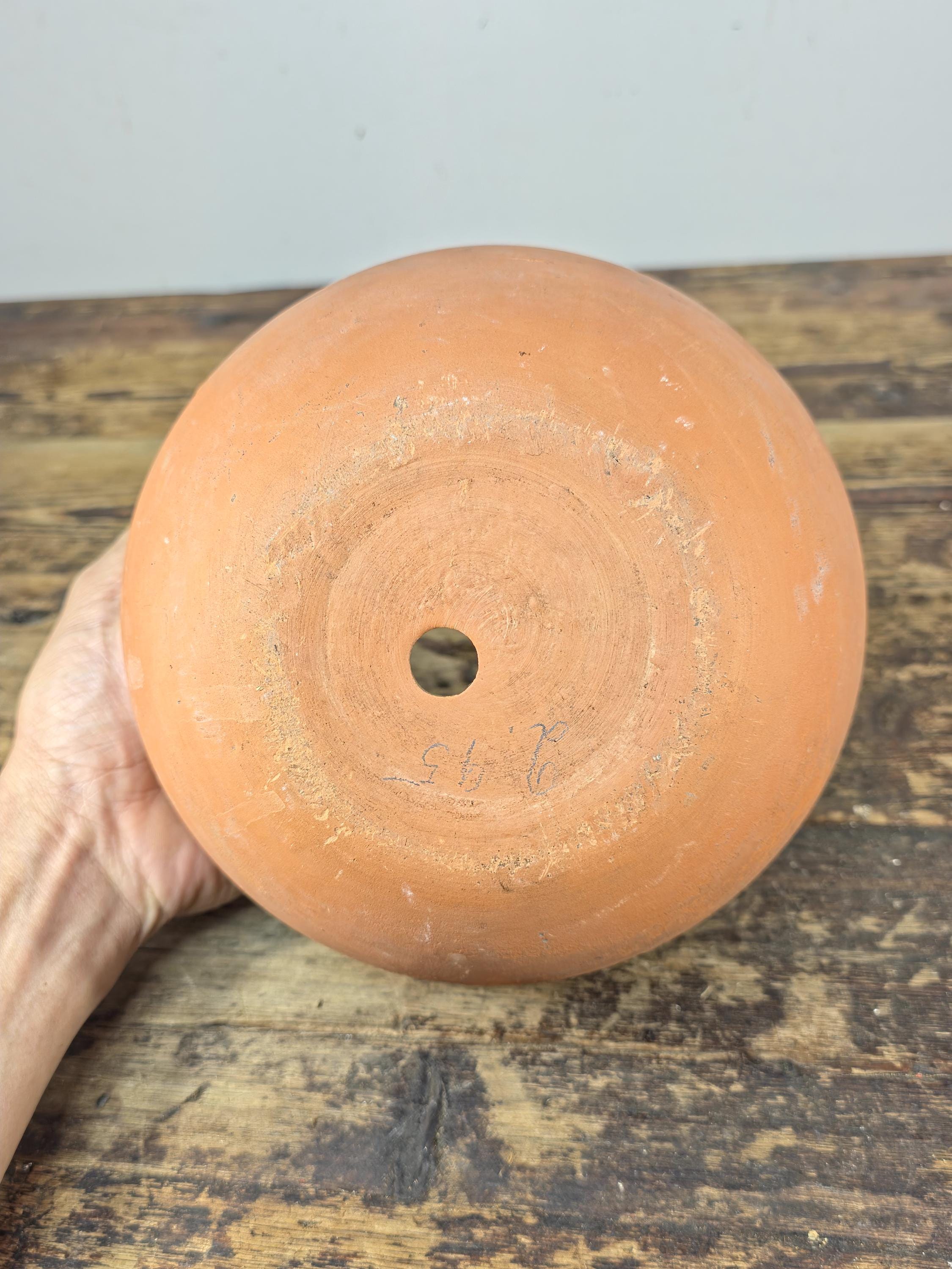 Vintage Terracotta Hanging Planter Pot – 1970s–1990s – 8" Diameter