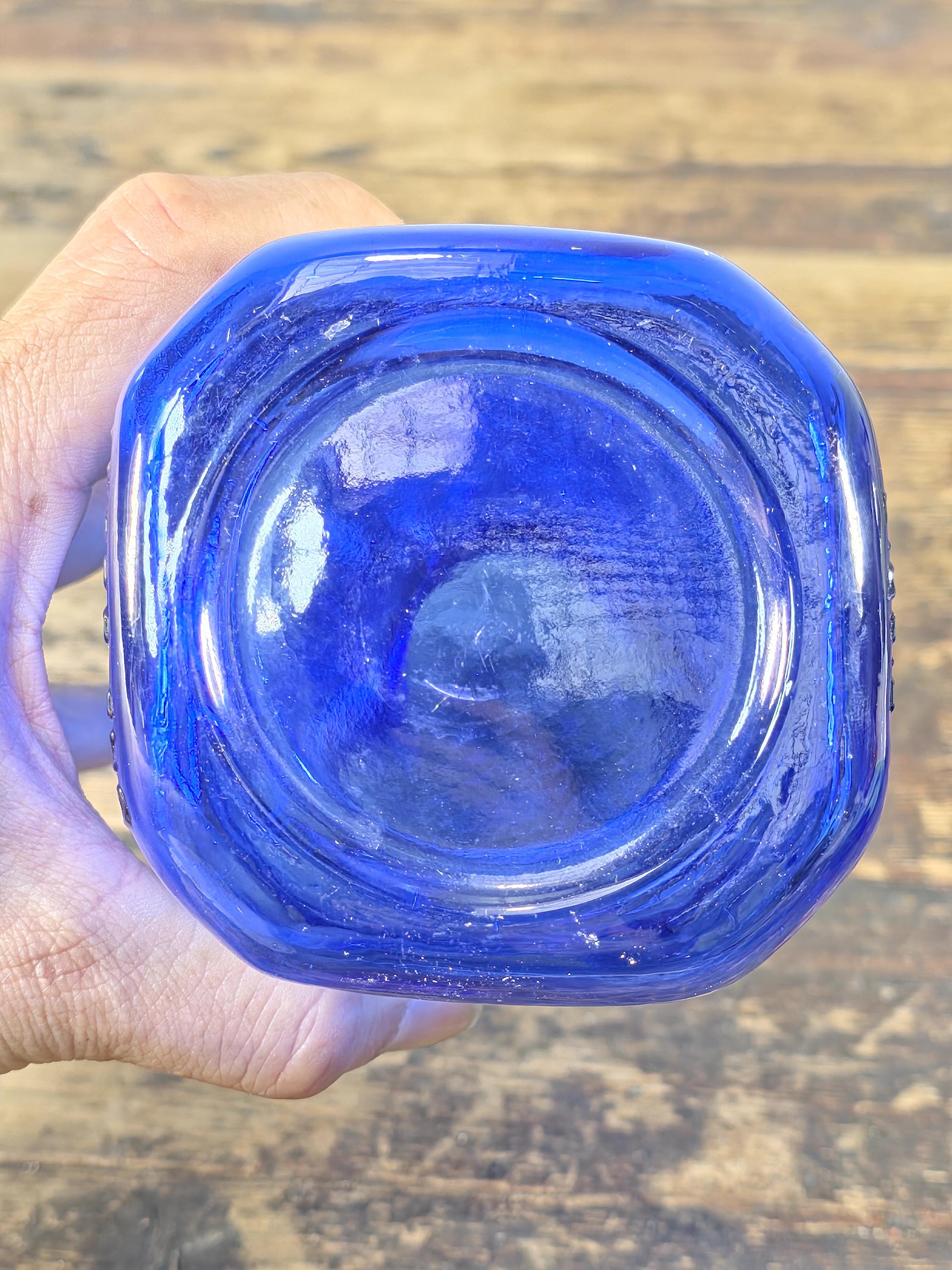 Brookfield Baby Top Cobalt Blue Glass Bottle 1 Quart – Vintage Figural Jar