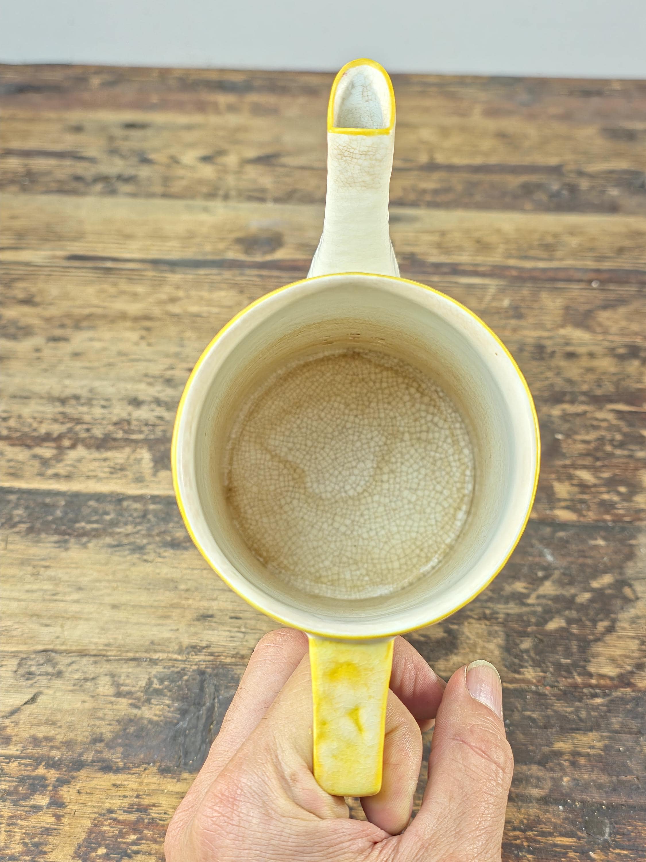 Crown Ducal Snow Glaze Coffee Pot 2lb Hand Painted Floral England Vintage