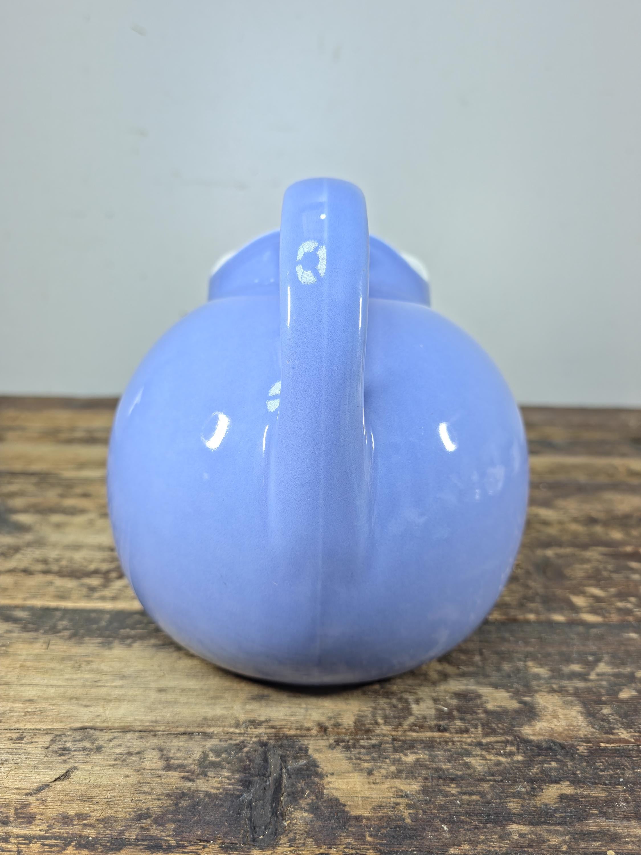 Vintage Coorsite No.937 Water Pitcher Lavender White Ceramic Jug Hairline Crack