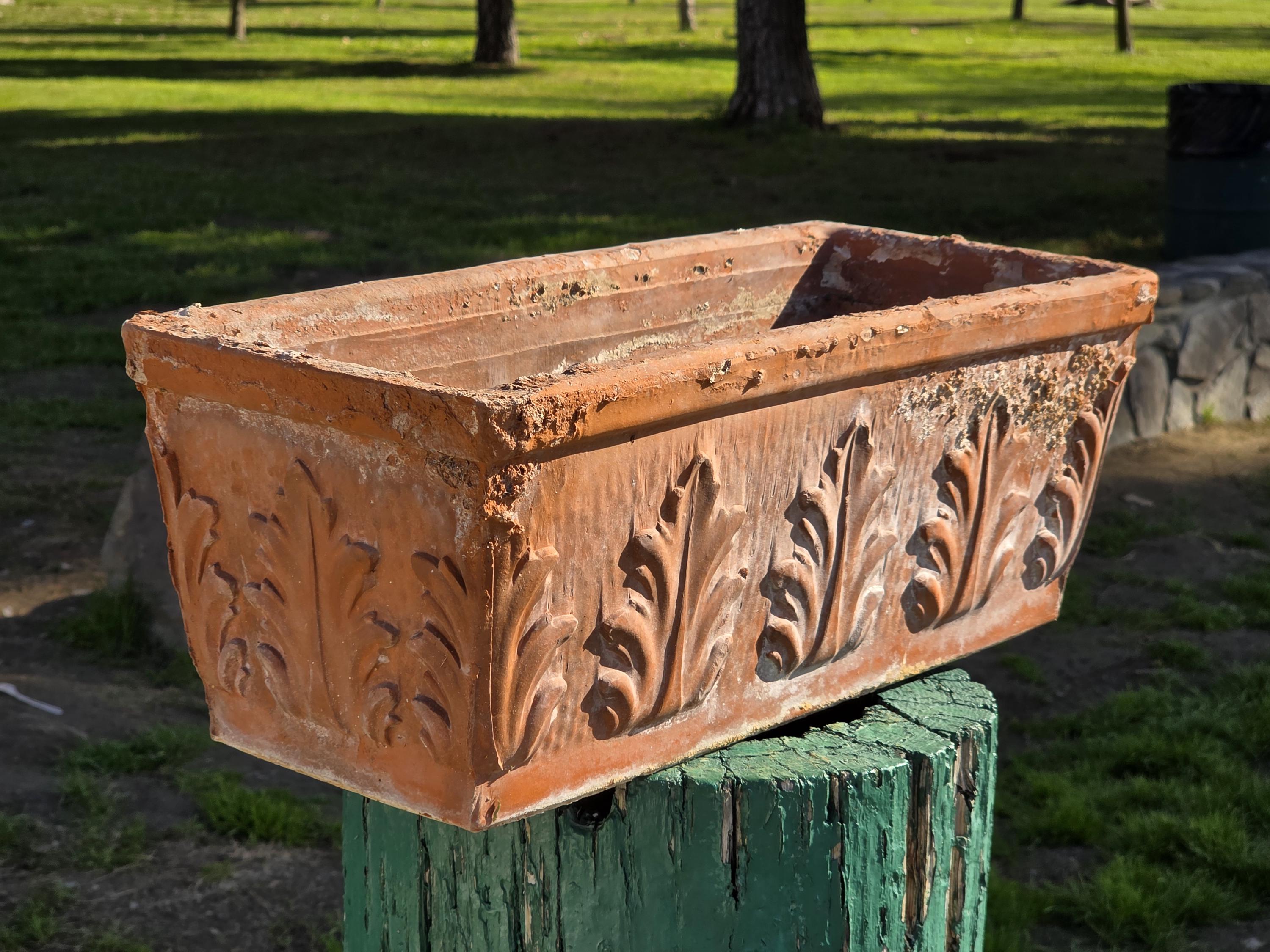 Vintage Italian Terracotta Planter – Weathered & Rustic – Marked 50 SILMA ITALY