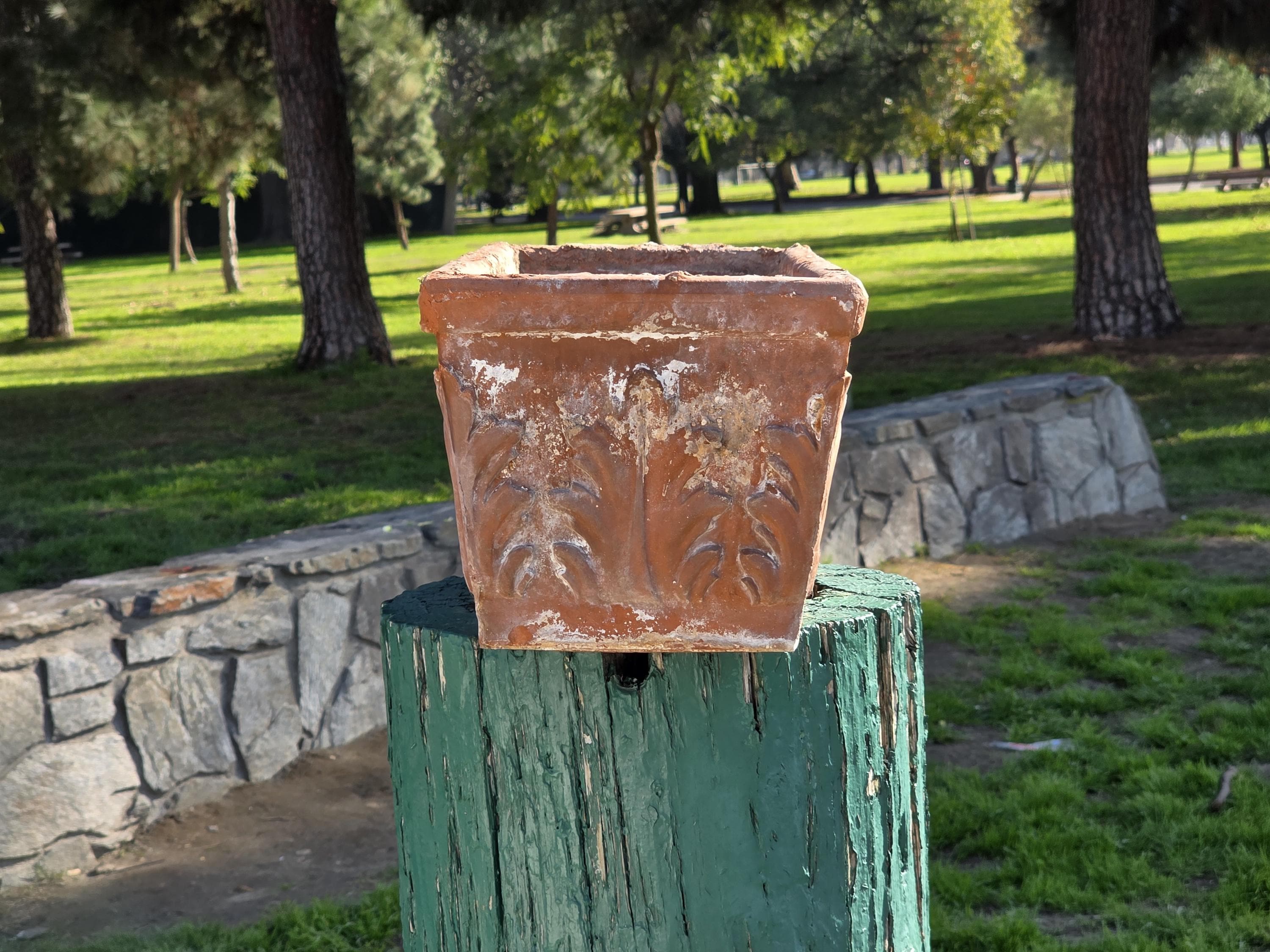 Vintage Italian Terracotta Planter – Weathered & Rustic – Marked 50 SILMA ITALY