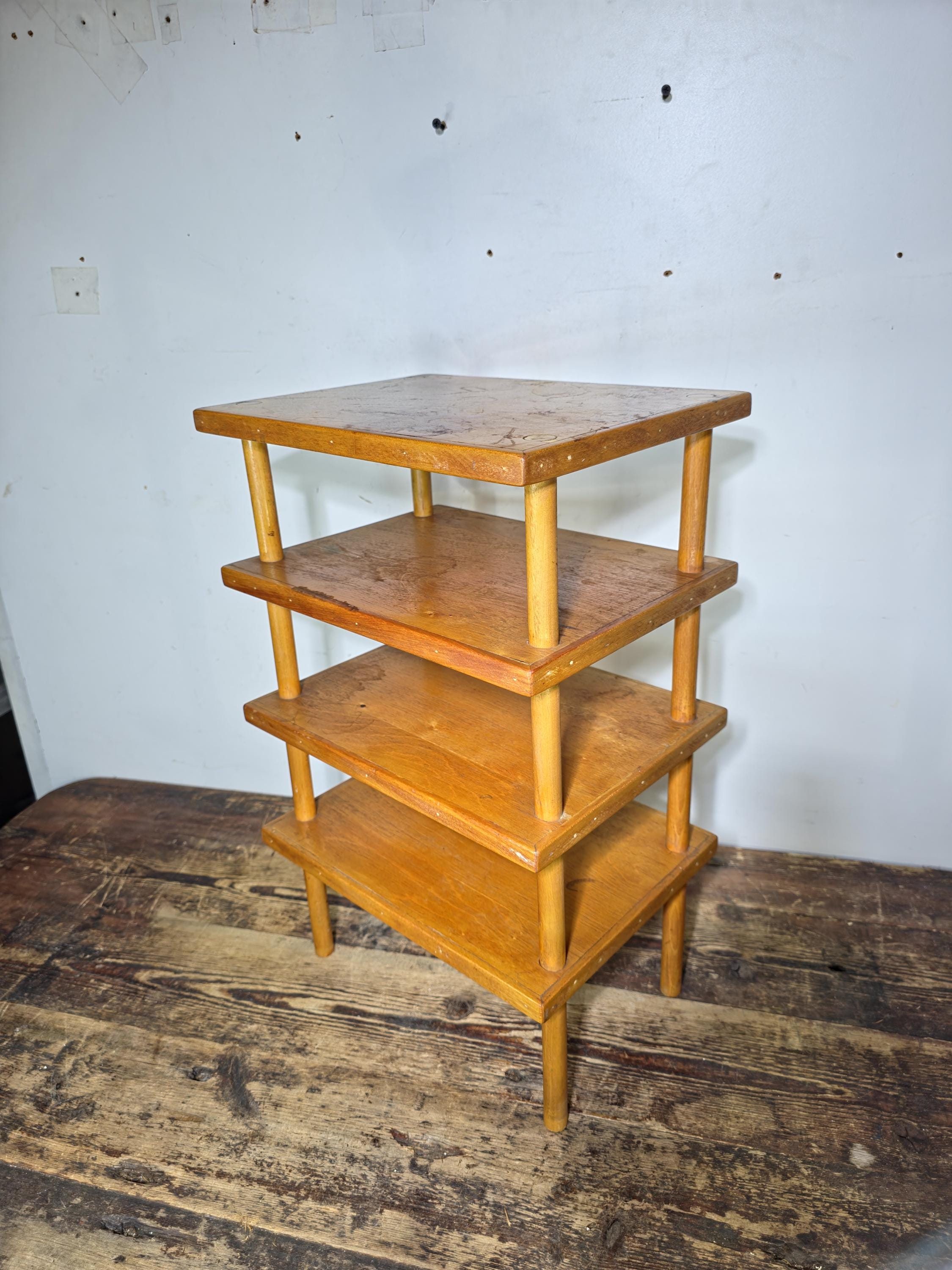 MCM Charming Wooden Toddler Shoe Rack / 4-Tier Utility Shelf