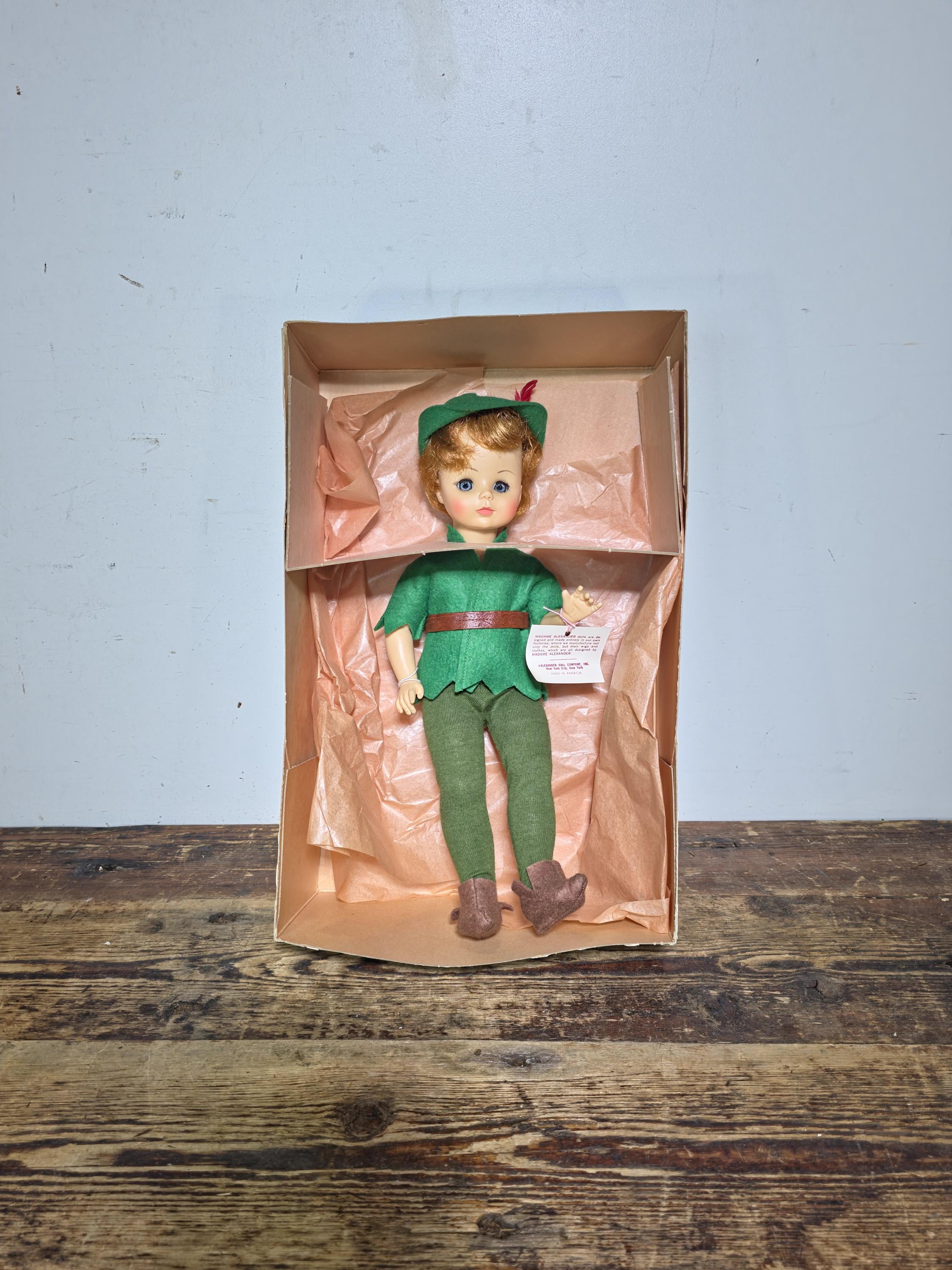 Vintage 1970s Madame Alexander Peter Pan Doll 14” w/ Box & Tag | Near Mint