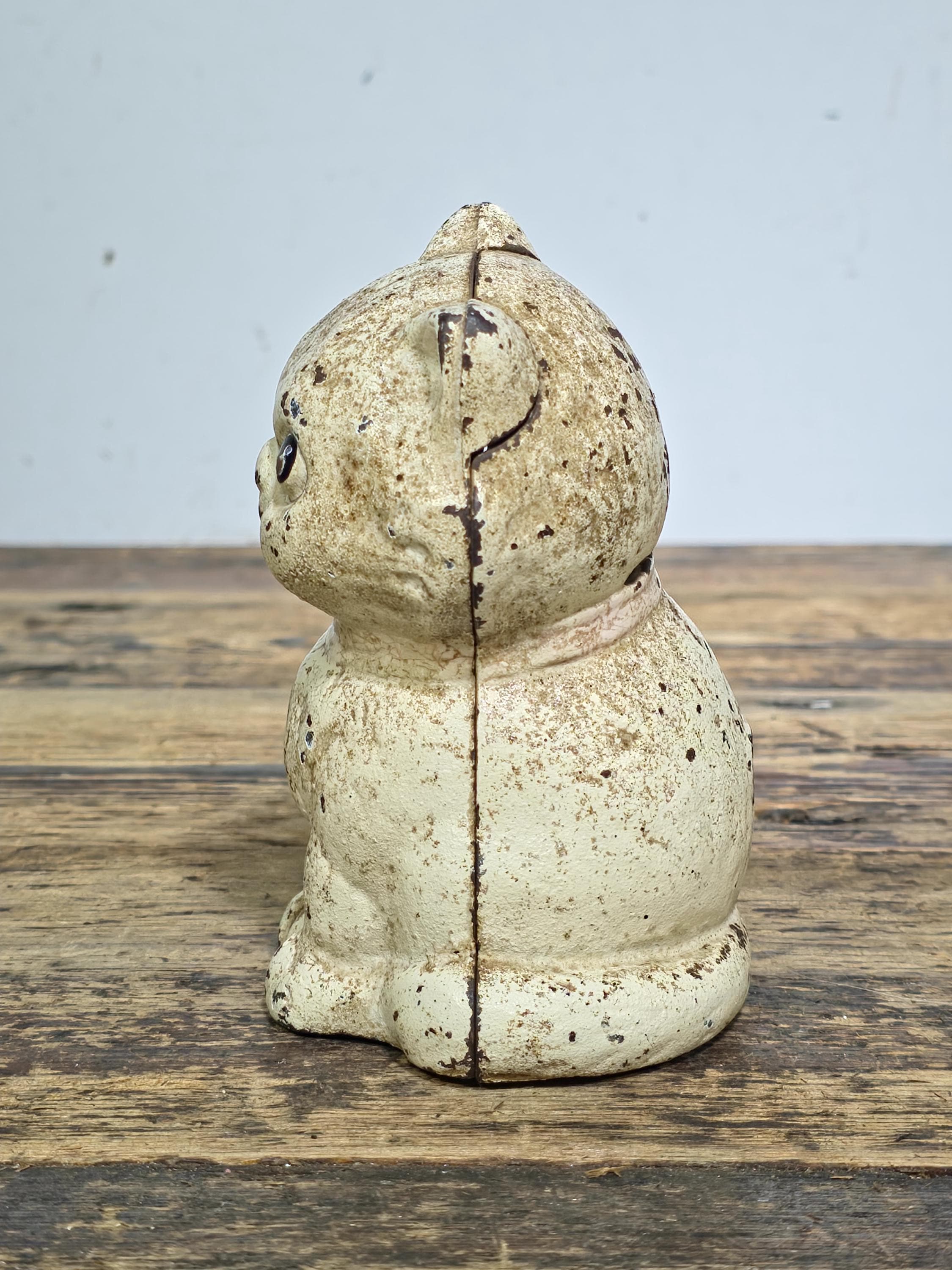 Hubley Cast Iron Cat Coin Bank #820 c.1920s–30s Original Vintage USA