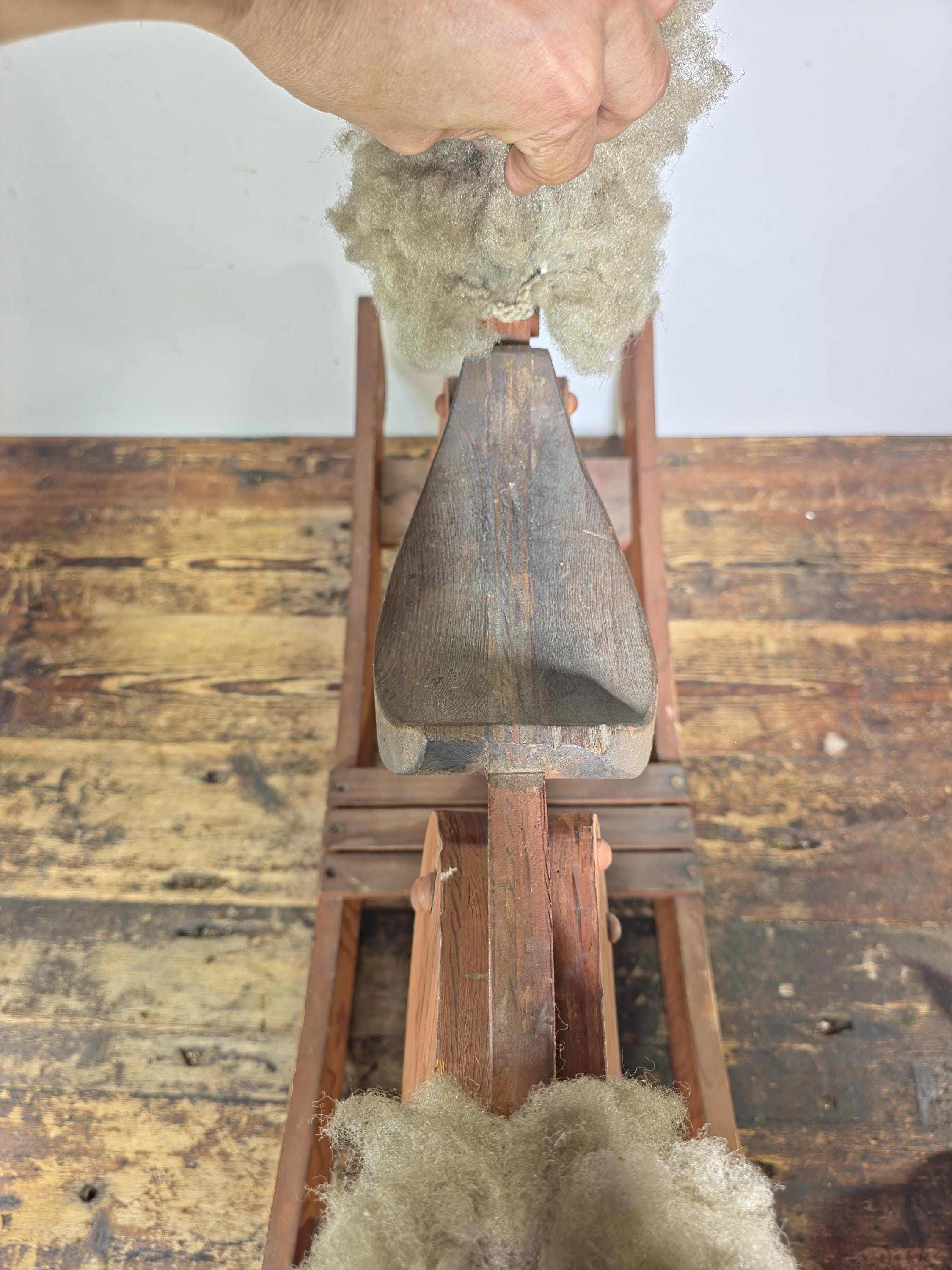 Large Wooden Rocking Horse with Wool Mane – Rustic Farmhouse Decor