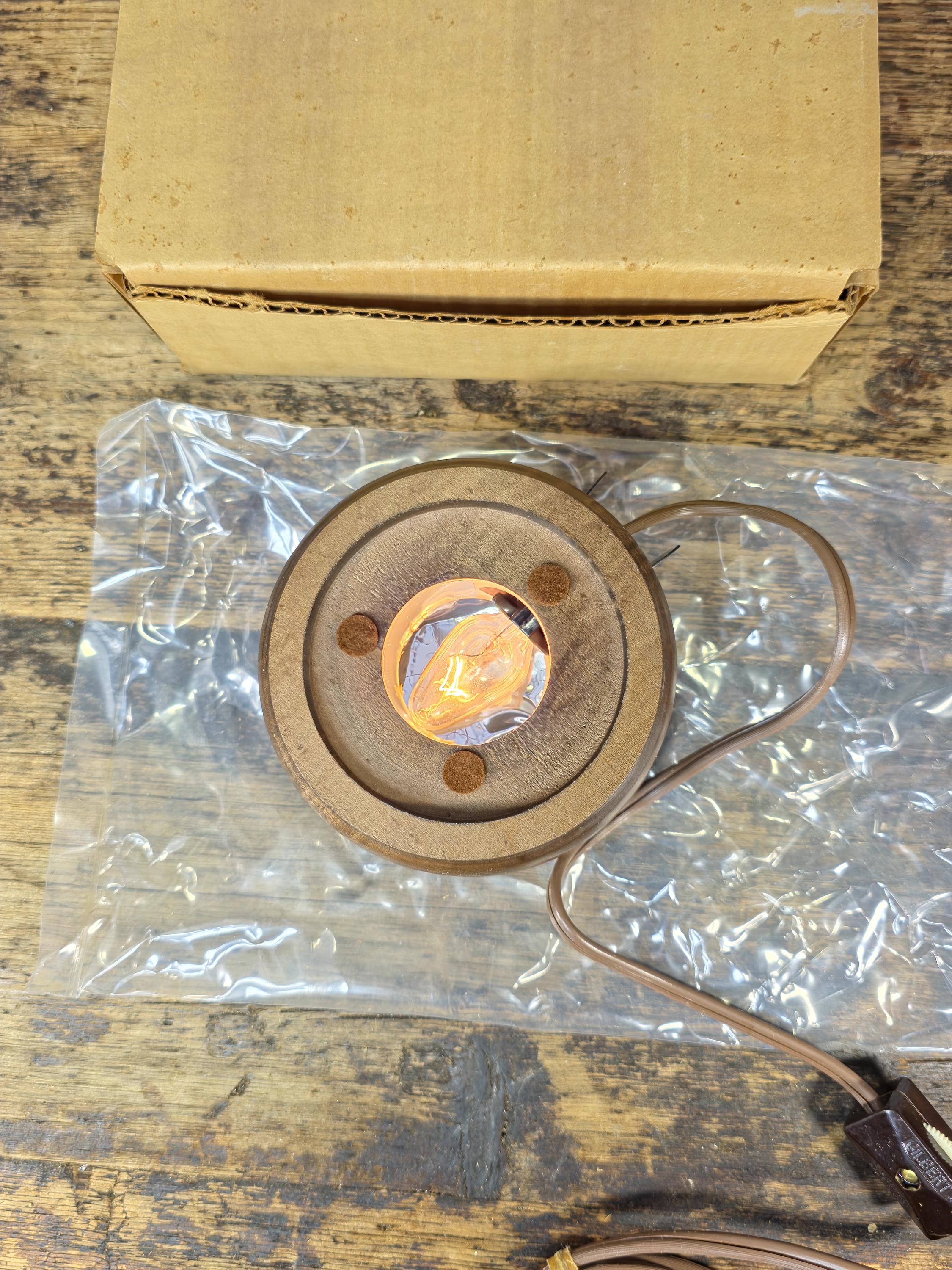 Vintage Wooden Display Light Stand by Analite Inc. “Show-Off Illuminator” USA