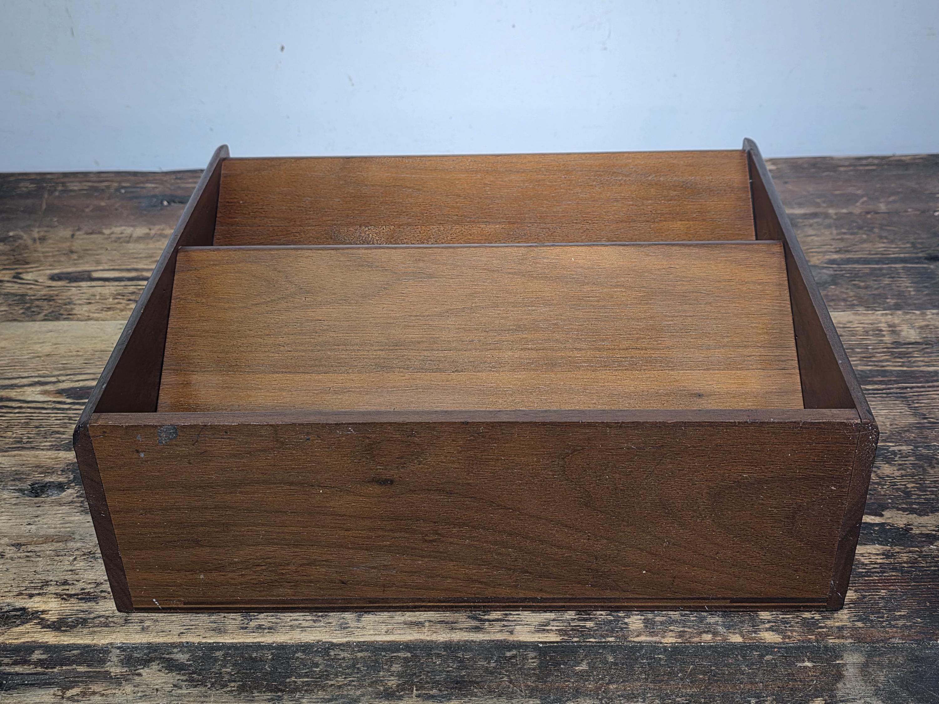 Mid-Century Modern Walnut Wall-Mounted Document Organizer