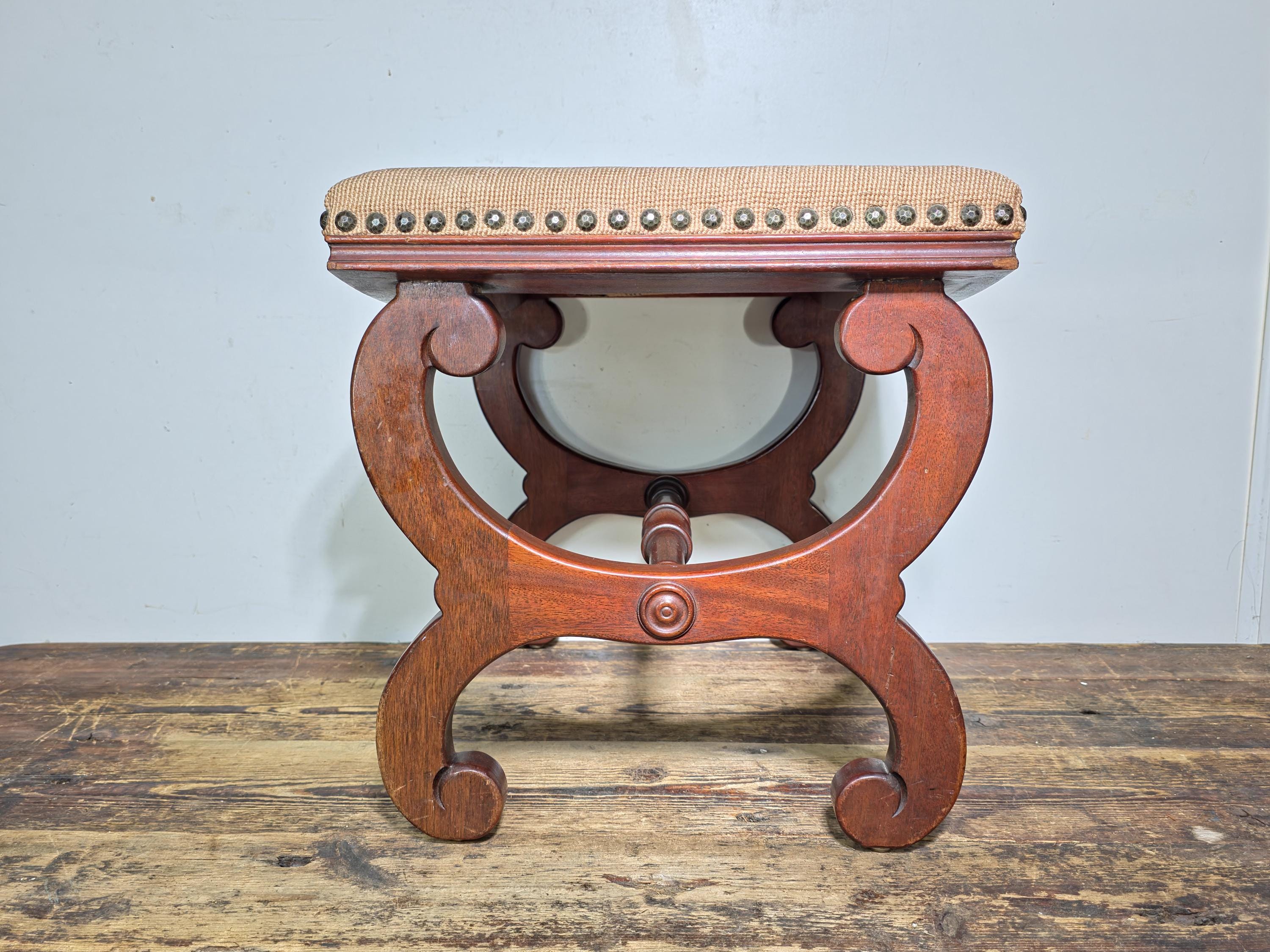 Rare 1930s Vander Ley Bros Needlepoint Stool | 300 Hall St. Grand Rapids Antique