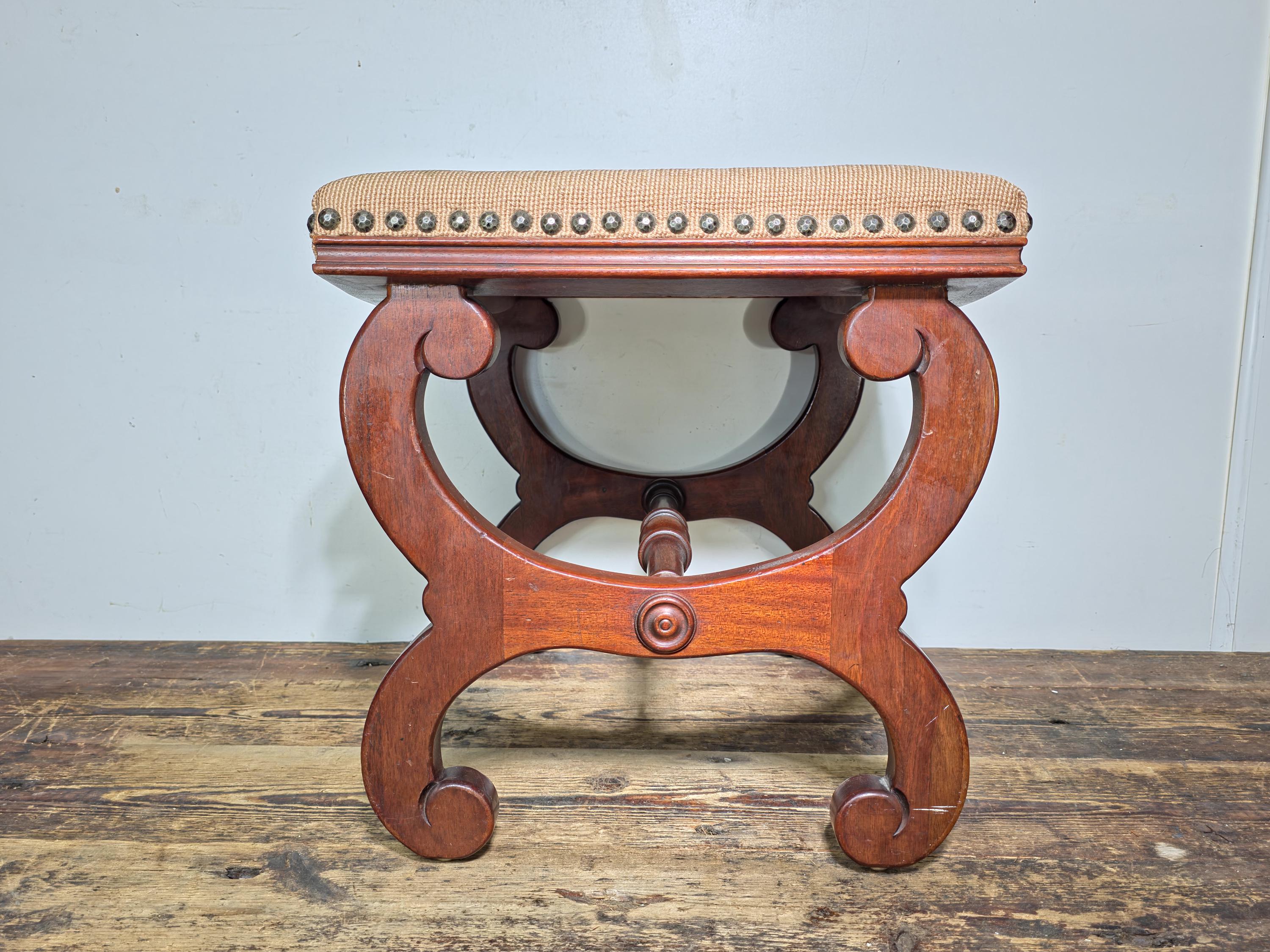 Rare 1930s Vander Ley Bros Needlepoint Stool | 300 Hall St. Grand Rapids Antique