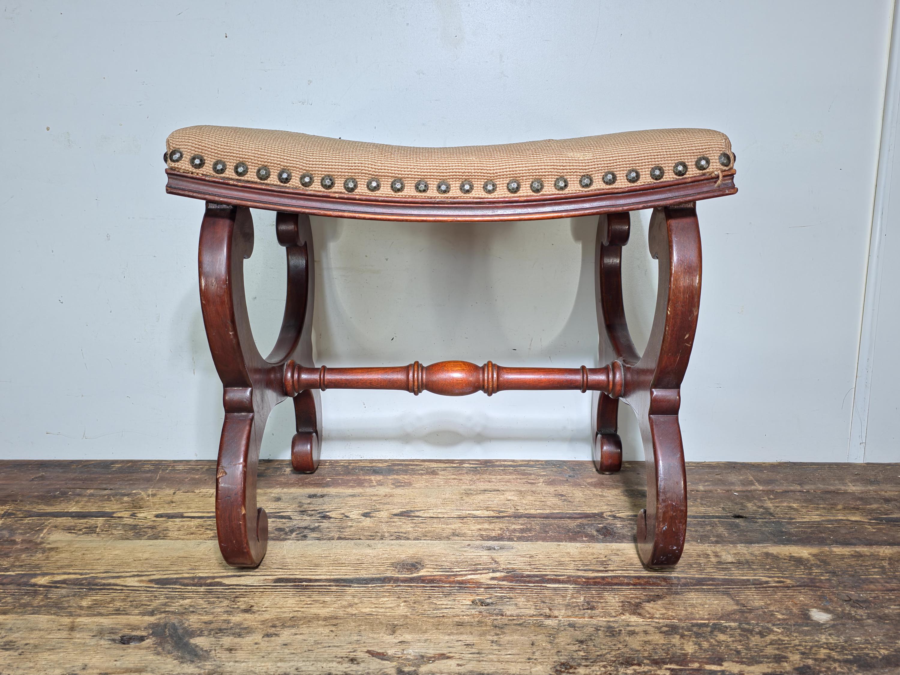 Rare 1930s Vander Ley Bros Needlepoint Stool | 300 Hall St. Grand Rapids Antique