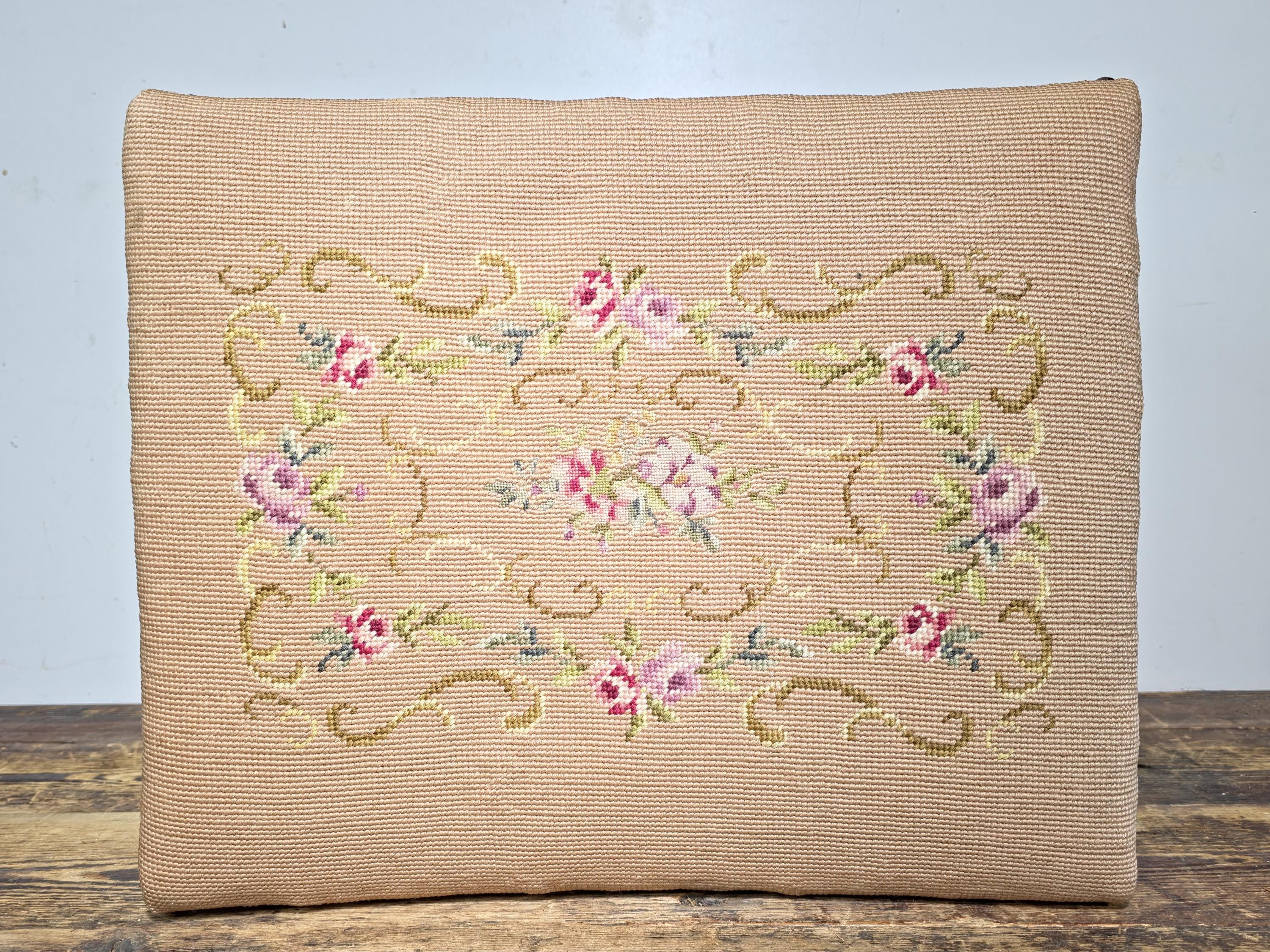 Rare 1930s Vander Ley Bros Needlepoint Stool | 300 Hall St. Grand Rapids Antique