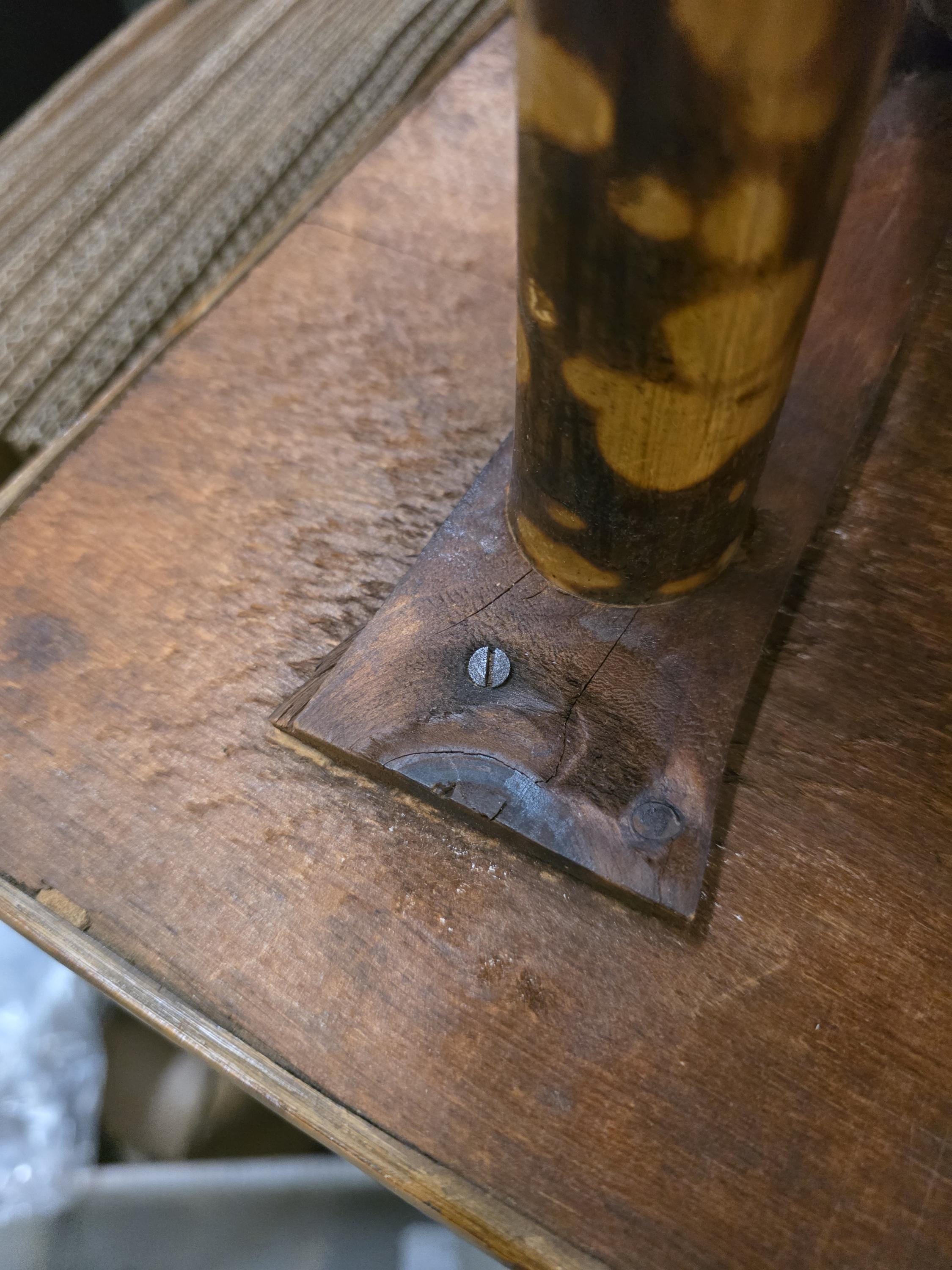 Rare Antique Chinoiserie Bamboo Table | Hand-Painted Lacquer Panels, c.1900